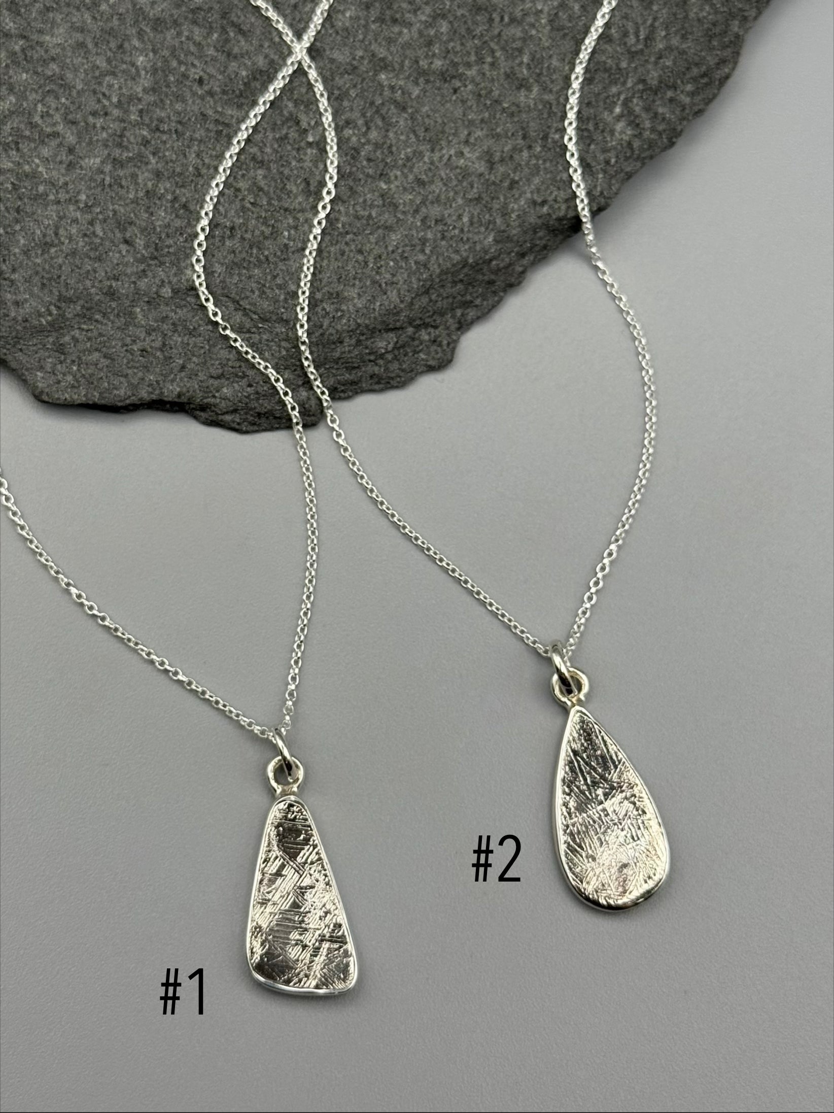 •METEORITE• sterling silver necklace (18" long)