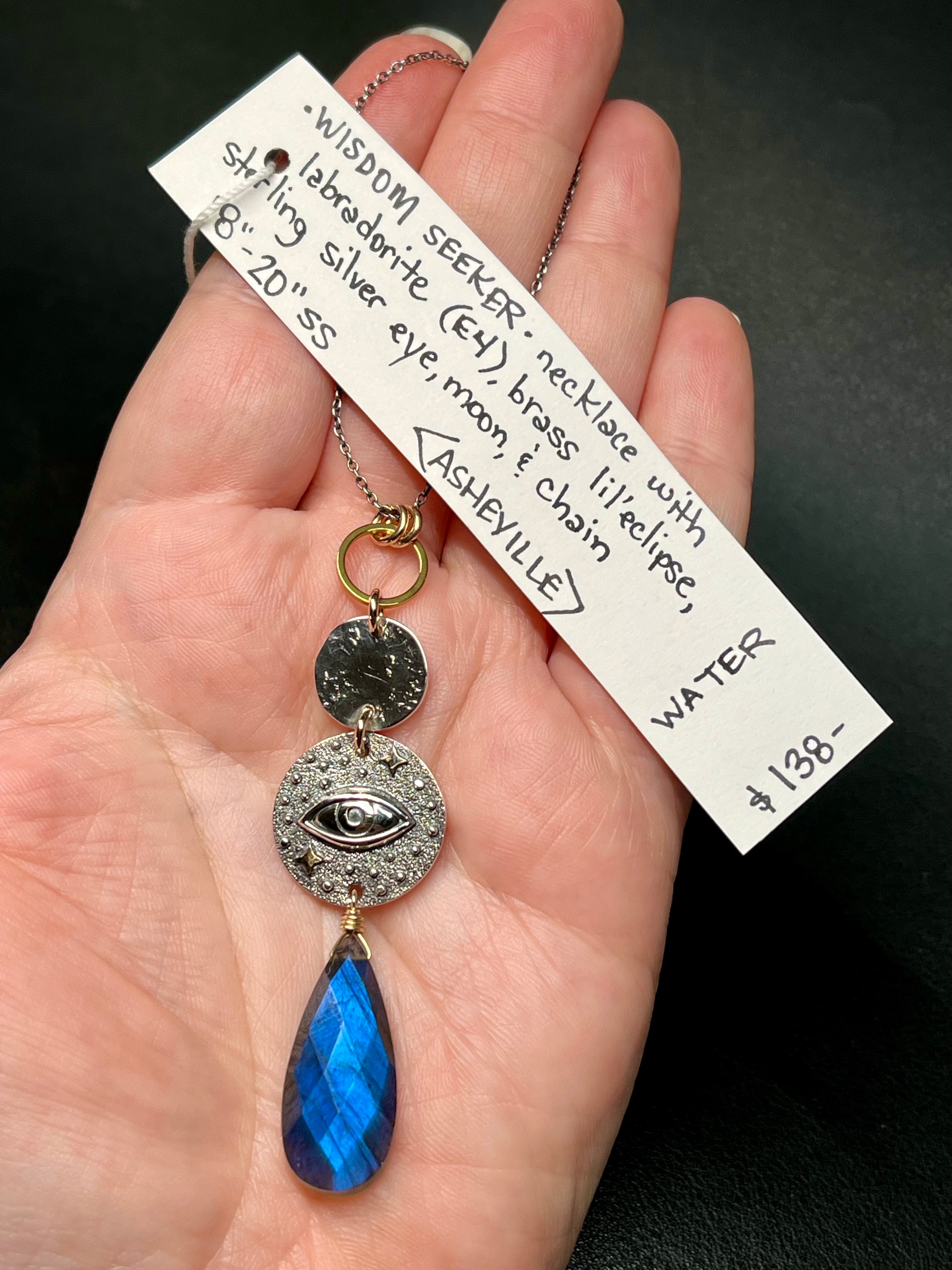 •WISDOM SEEKER• labradorite + eye + mixed metal necklace (18"-20" long)