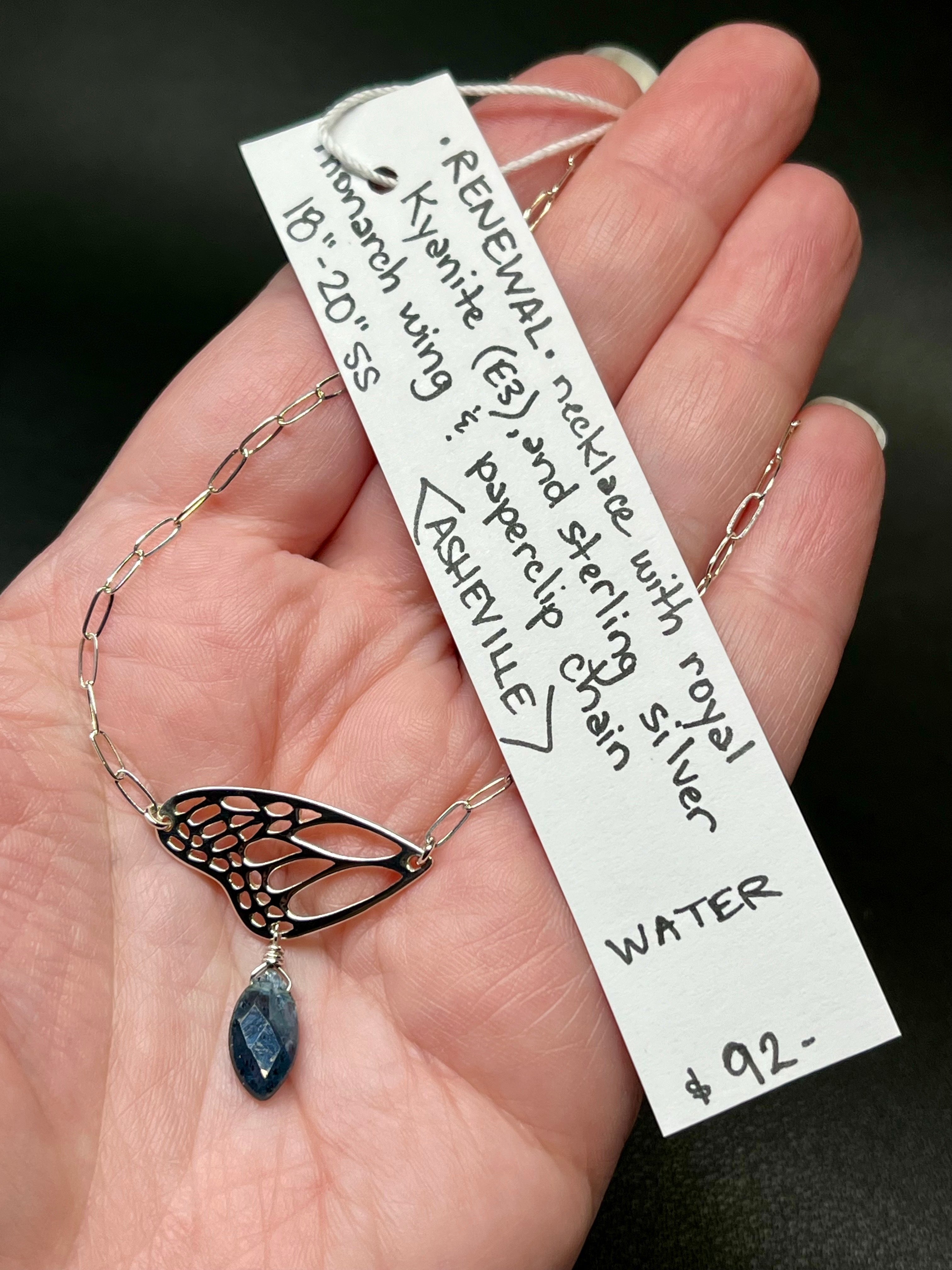 •RENEWAL• royal kyanite + silver necklace (18"-20" long)