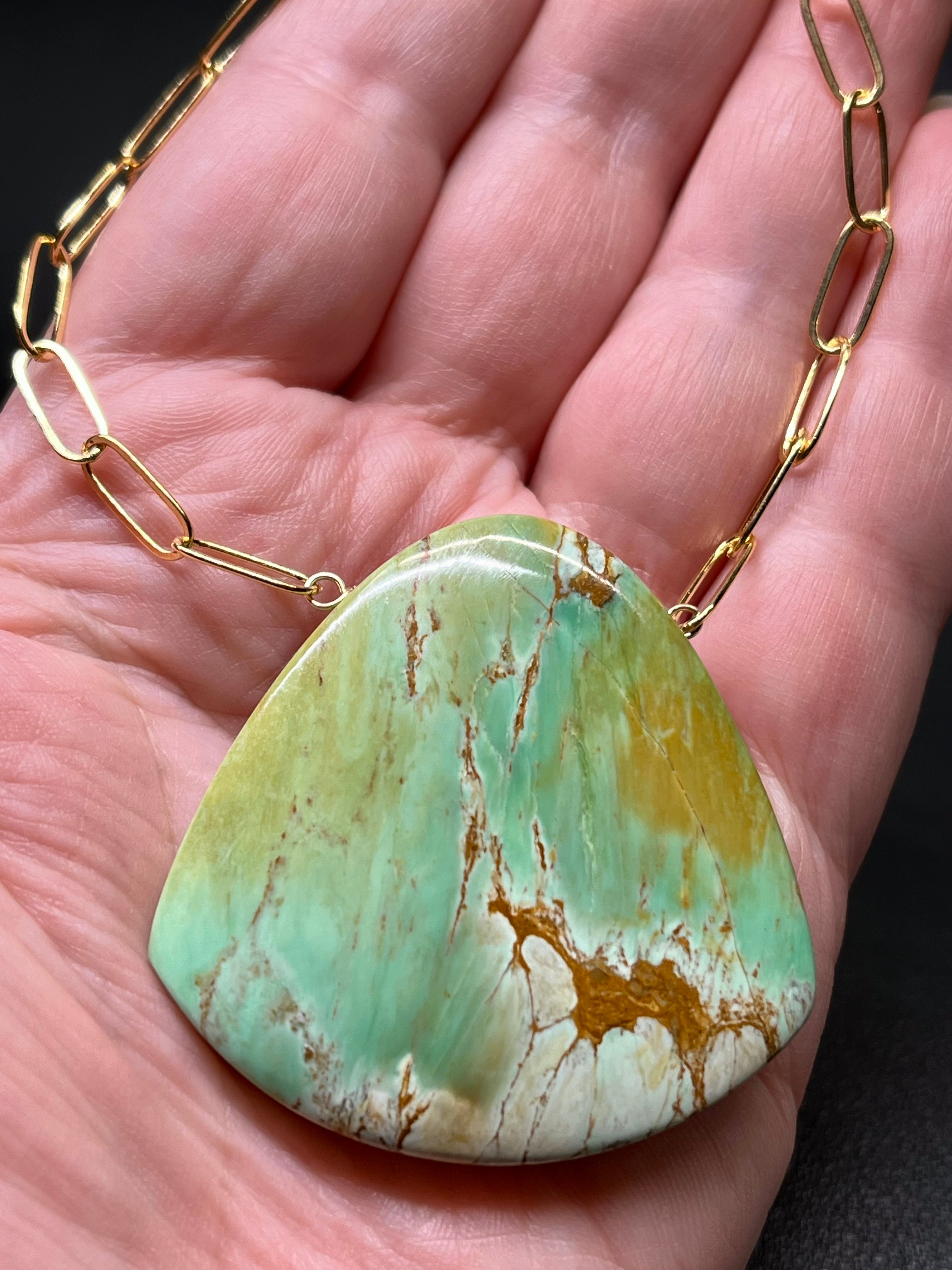 •AEON• australian variscite + gold necklace (adj to 20")