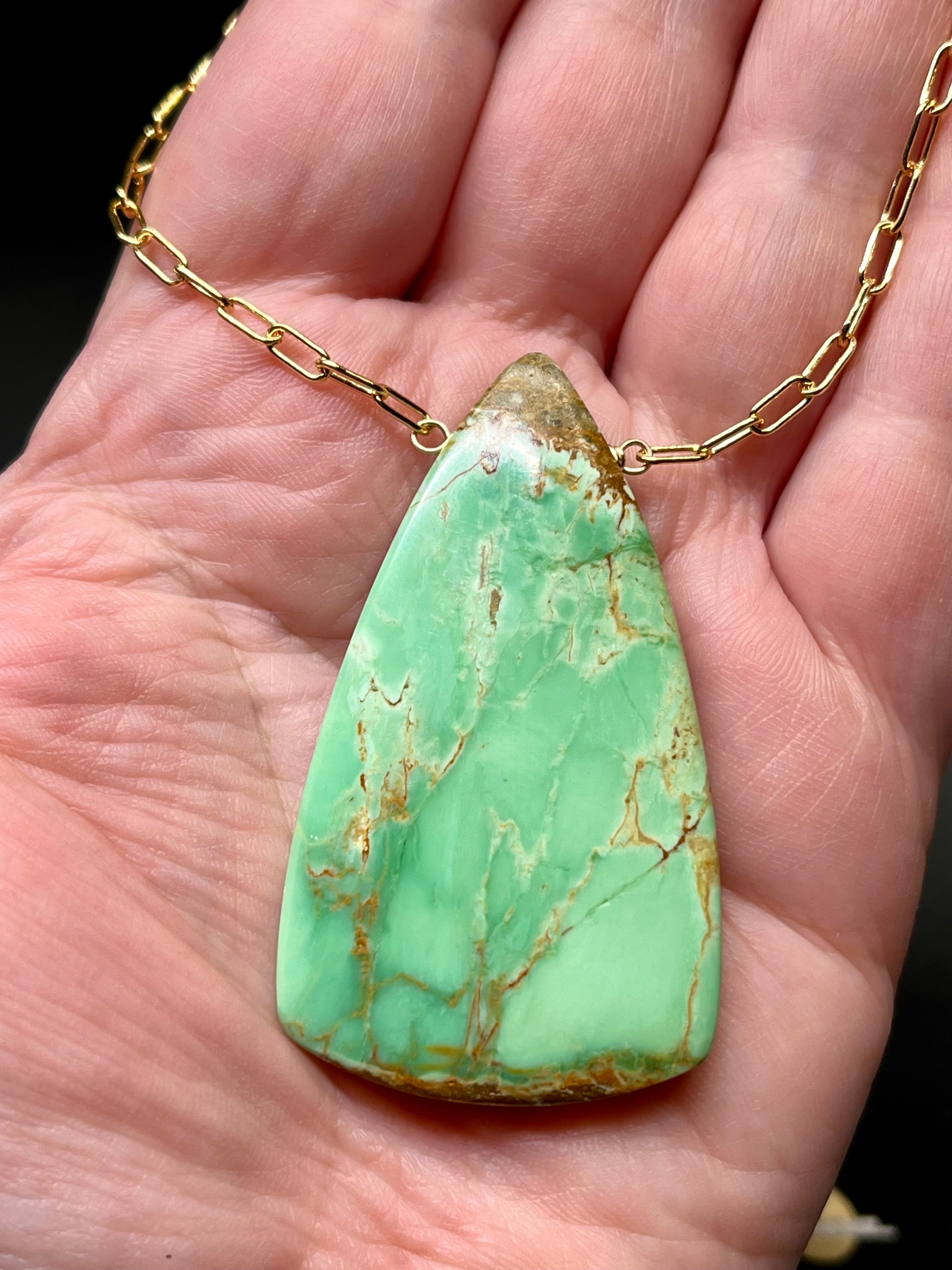 •AEON• australian variscite + gold necklace (18"-20" long)