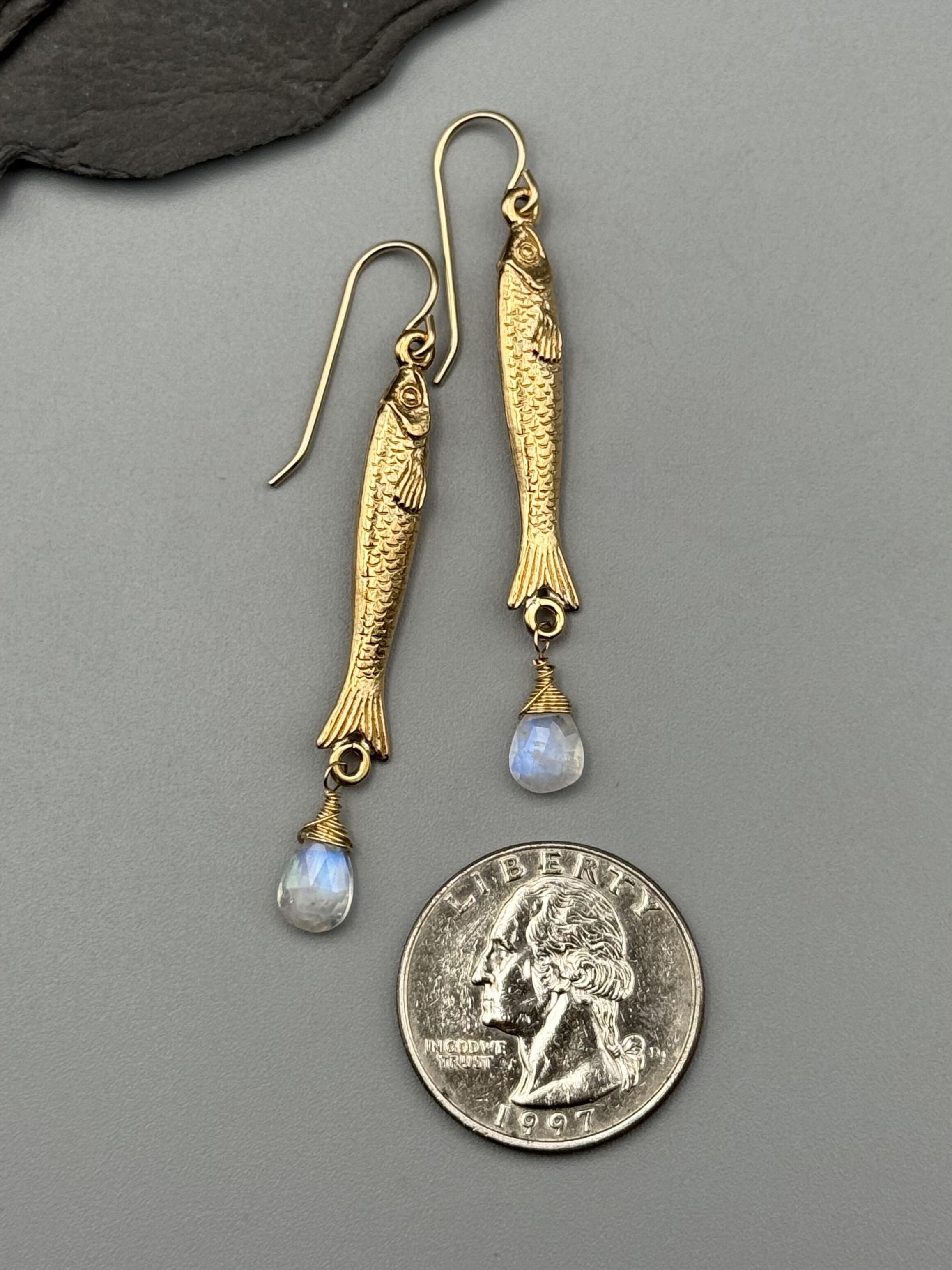 •SARDINE• gold earrings (various stones)