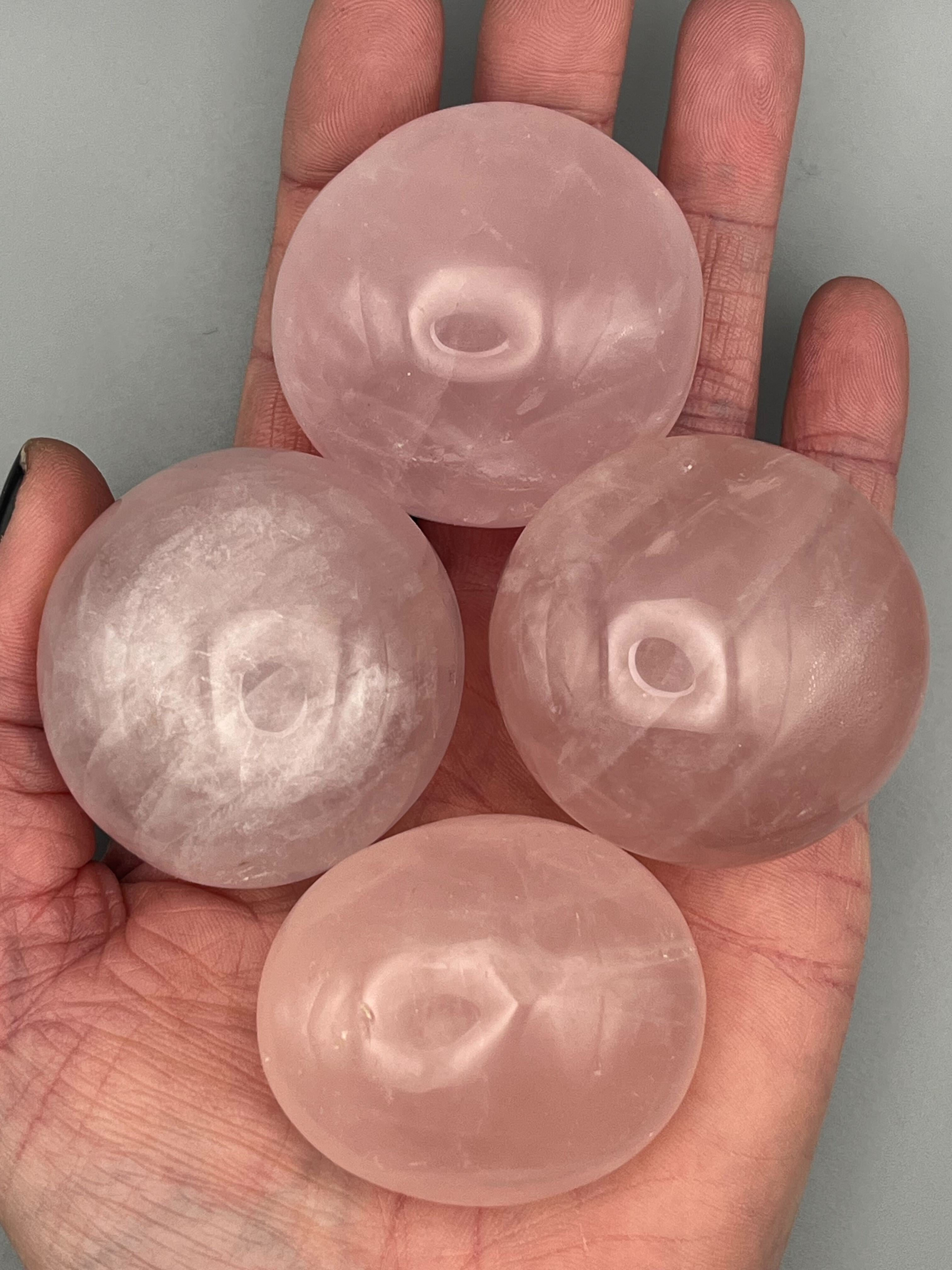 •ROSE QUARTZ• palm stone