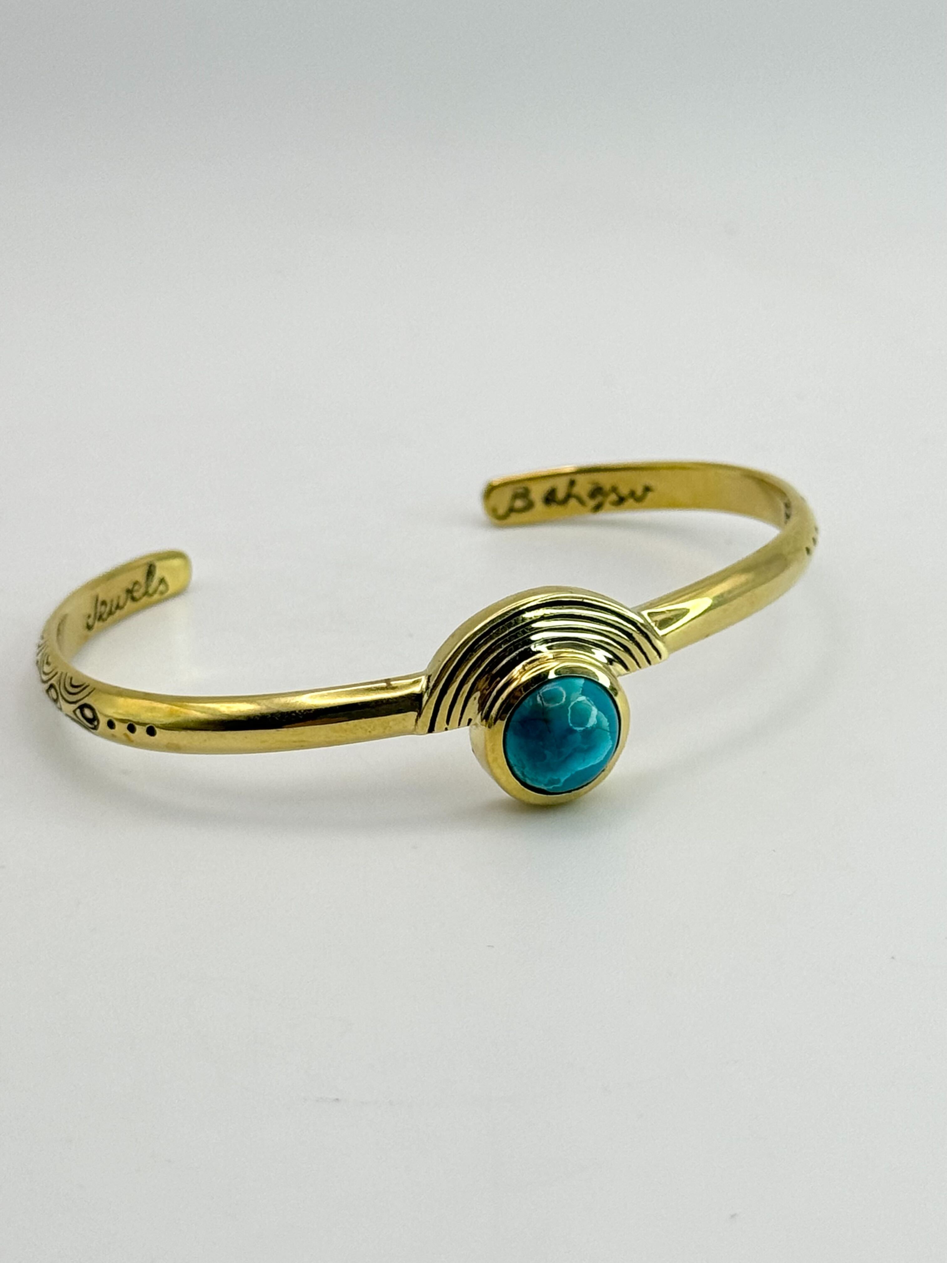 •BE OPEN• chrysocolla + brass cuff