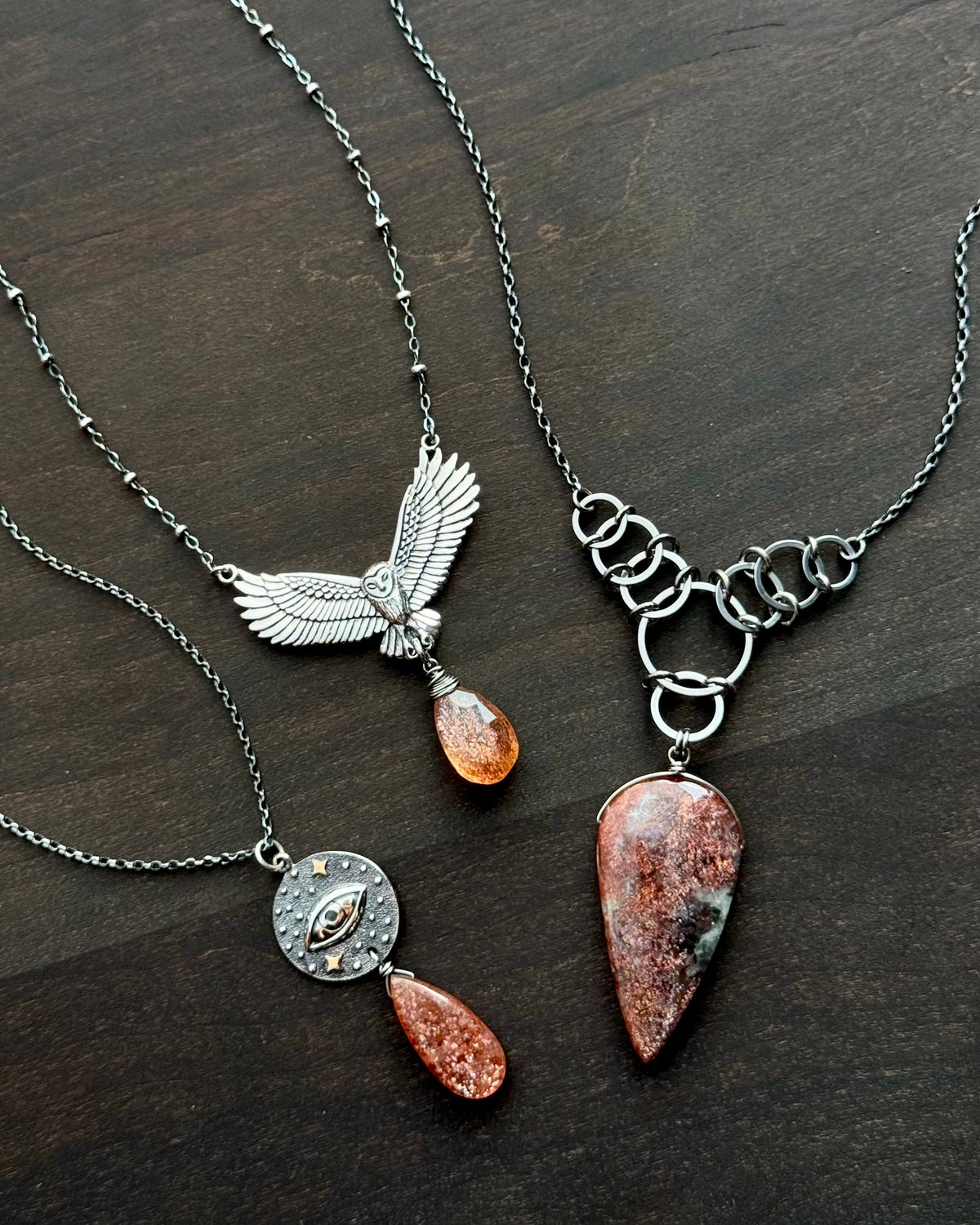 •EOWYN• purple haze sunstone + silver necklace (17"-19" long)