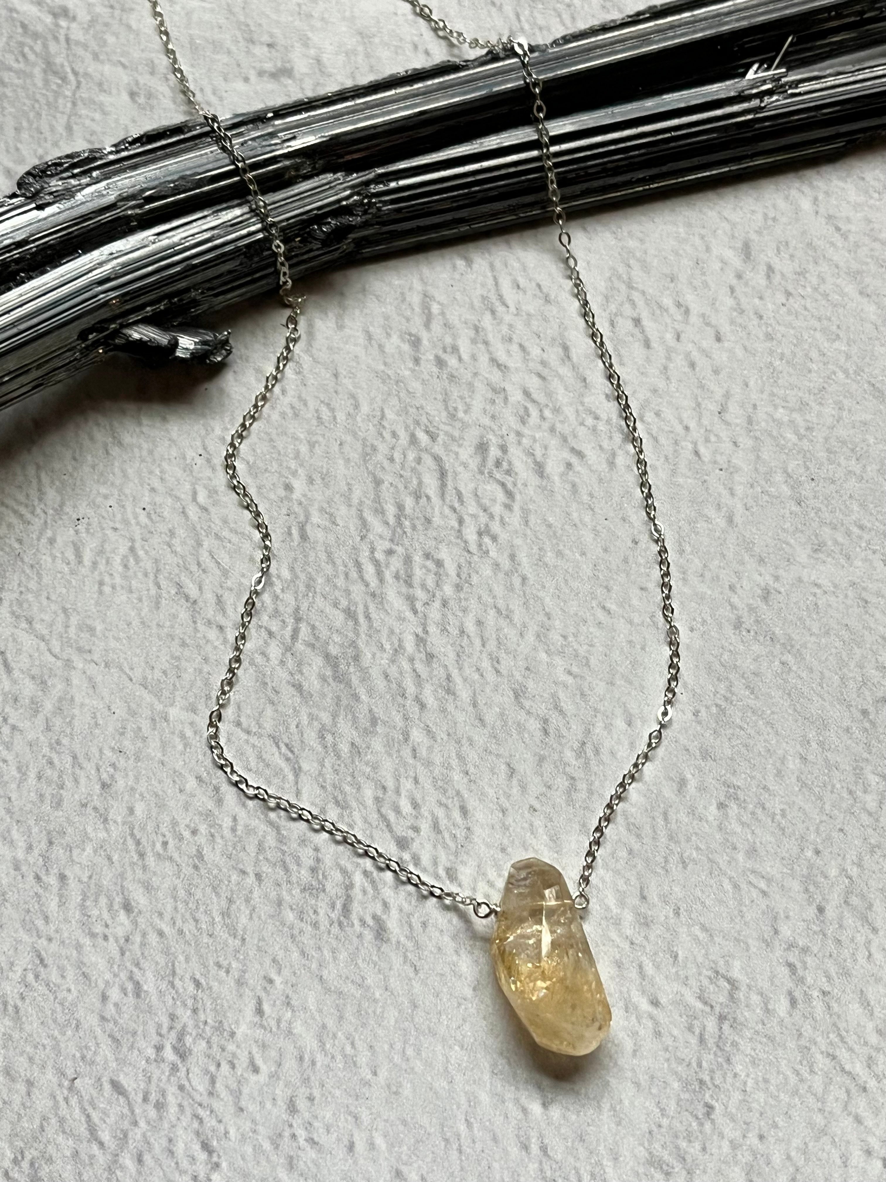 •STRAY• citrine + silver necklace