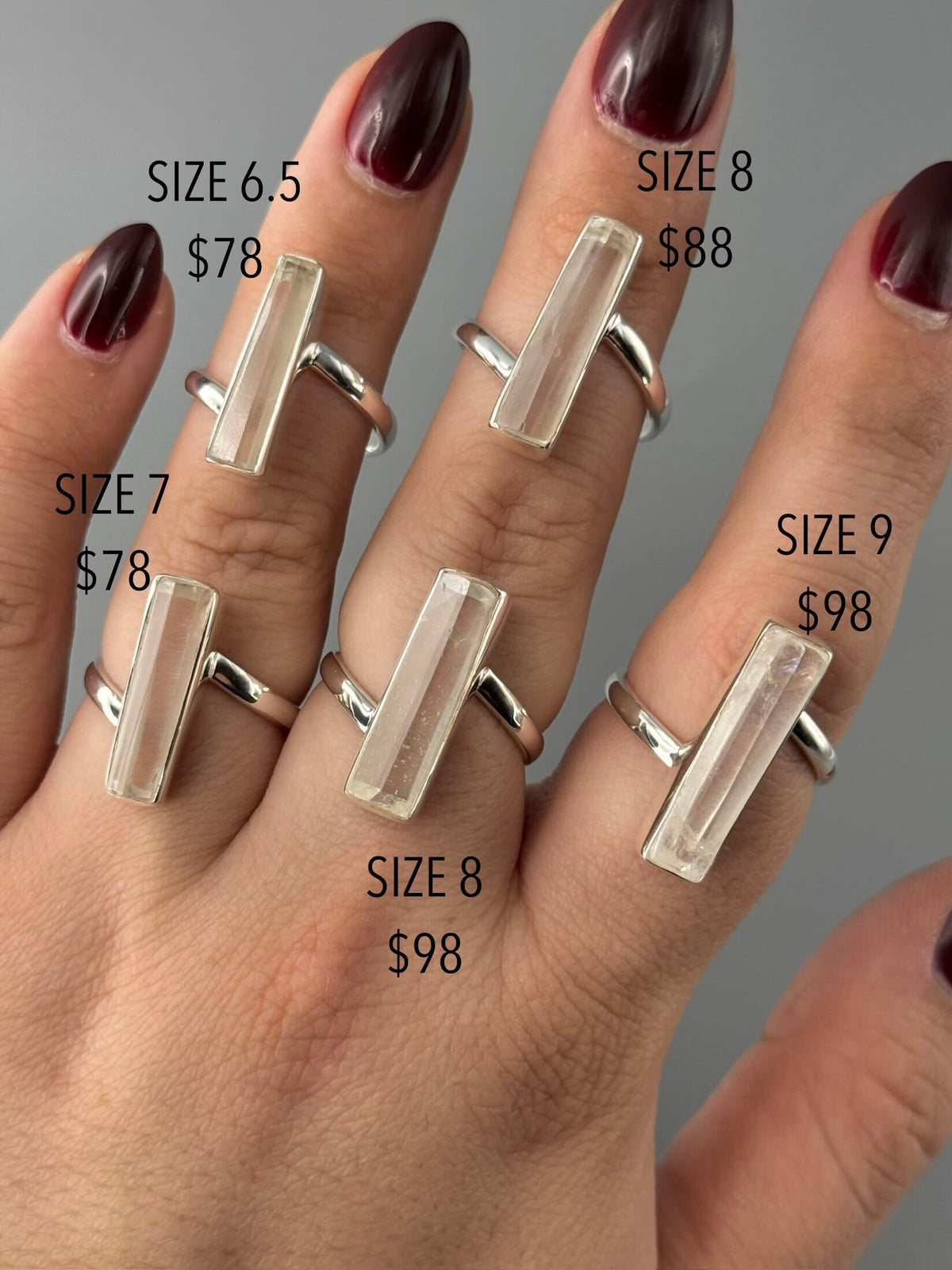 •LEMURIAN QUARTZ• simple bezel silver ring (various sizes)