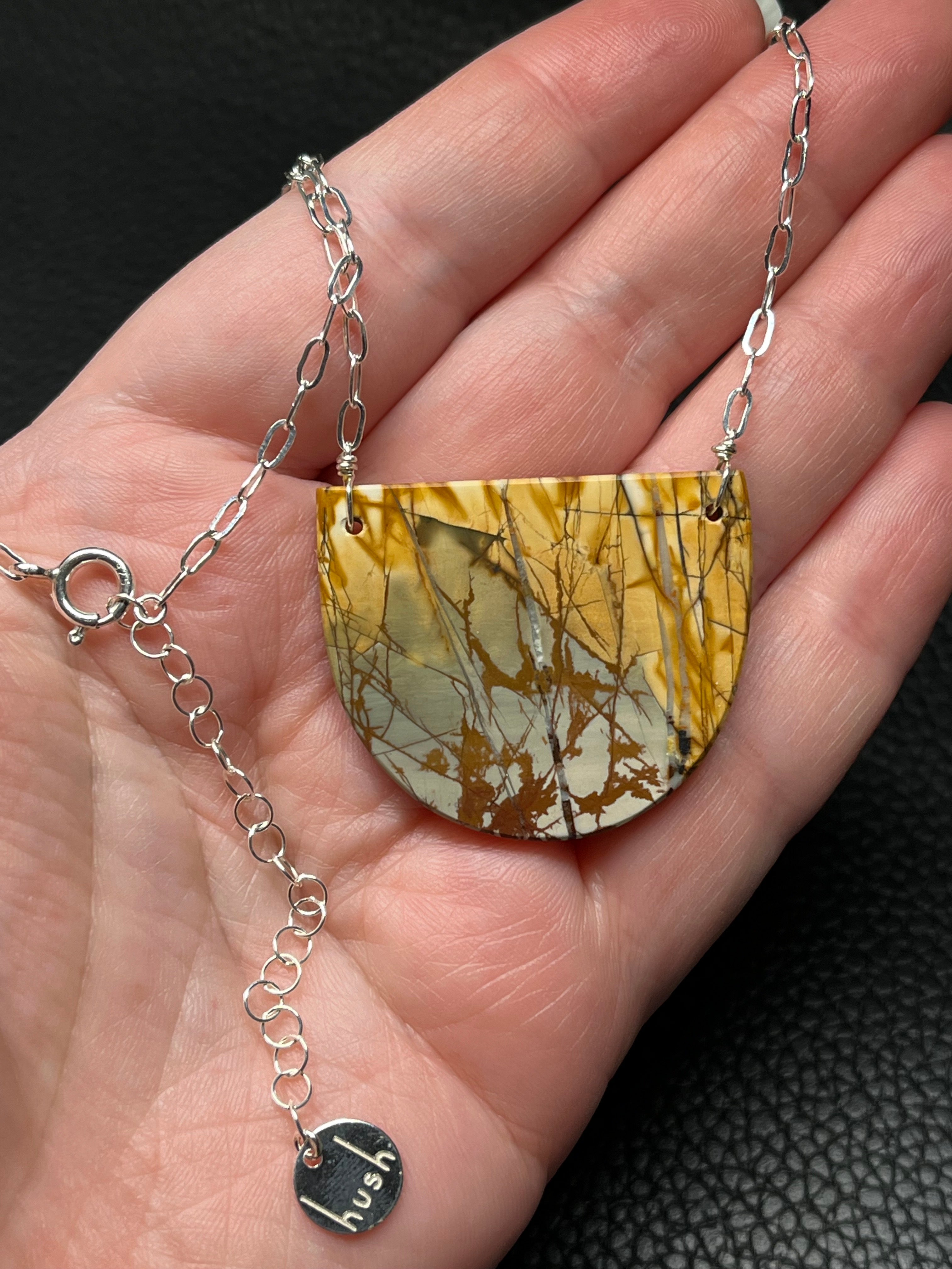 •AEON• red creek jasper smile + silver necklace (20"-22")