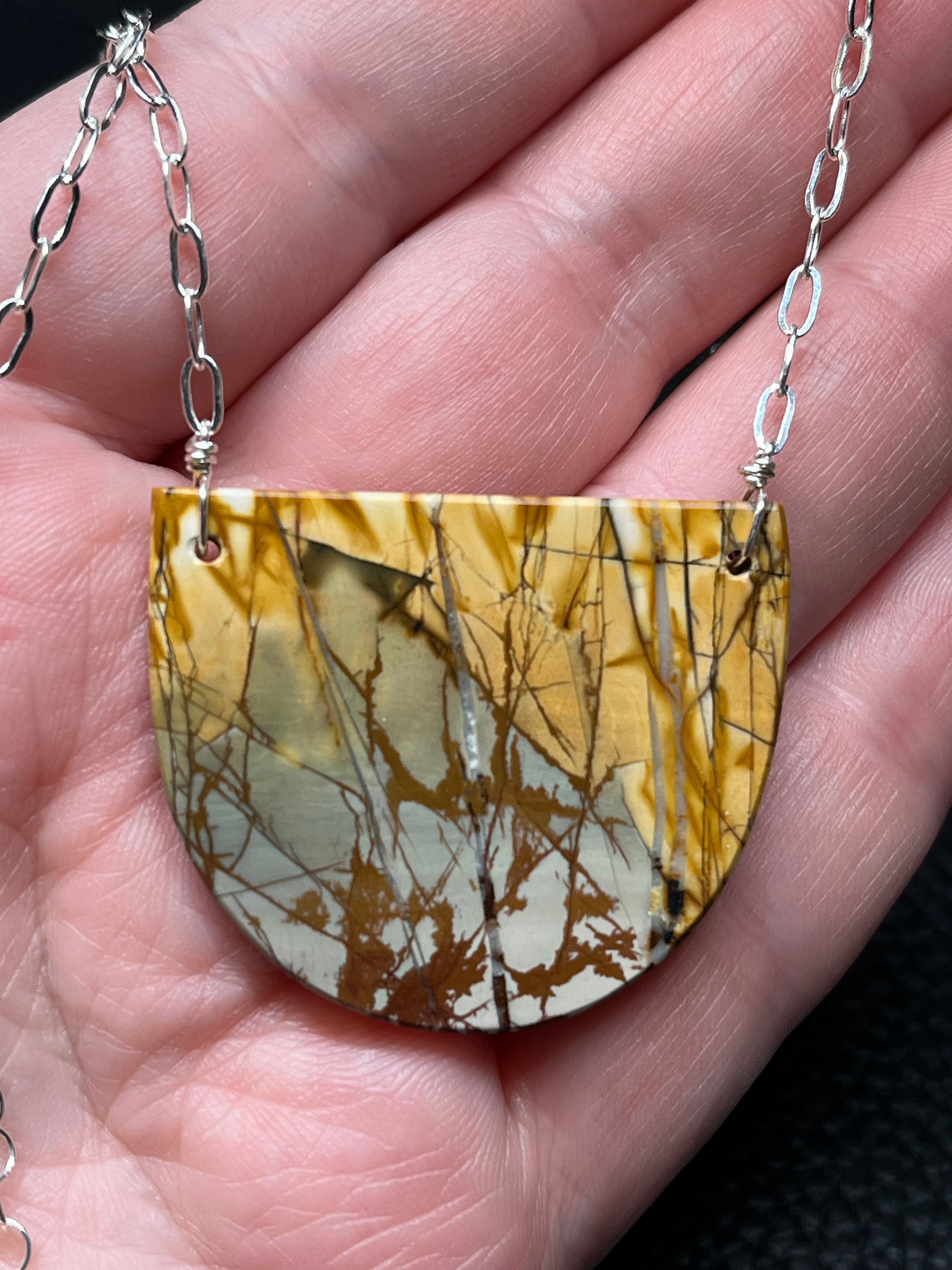 •AEON• red creek jasper smile + silver necklace (20"-22")