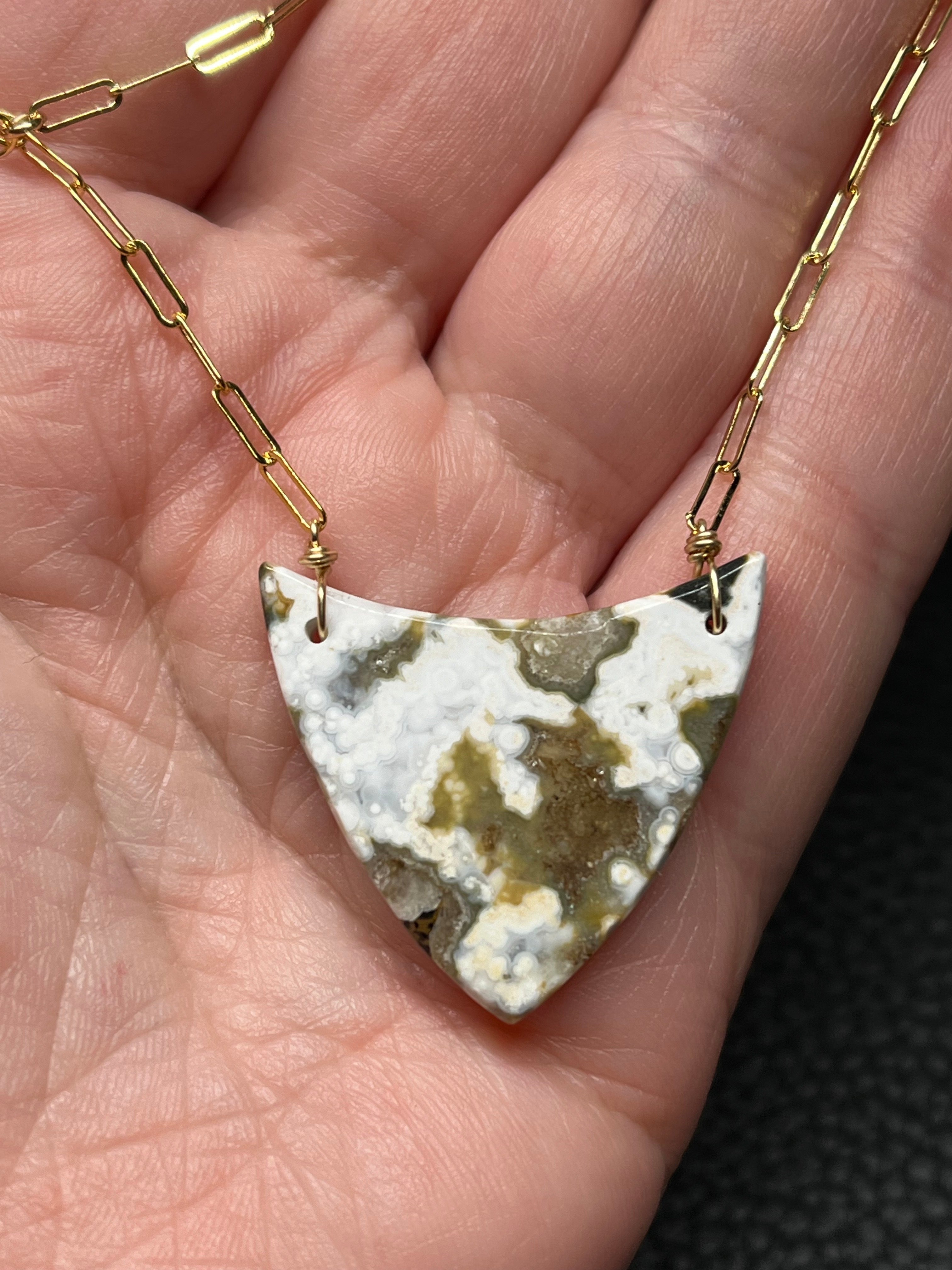 •AEON• ocean jasper + gold necklace (16"-18")