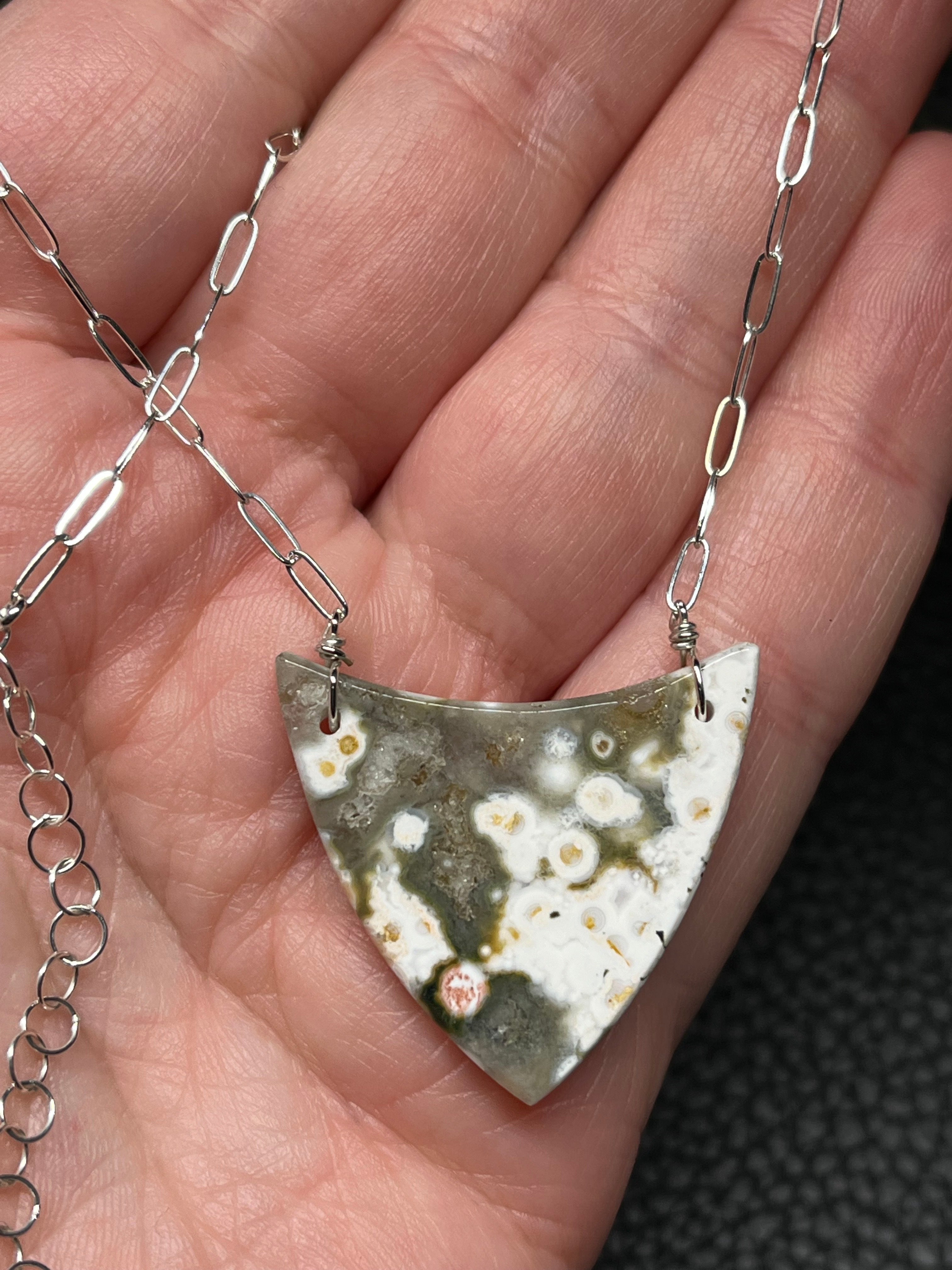 •AEON• ocean jasper + silver necklace (16"-18")