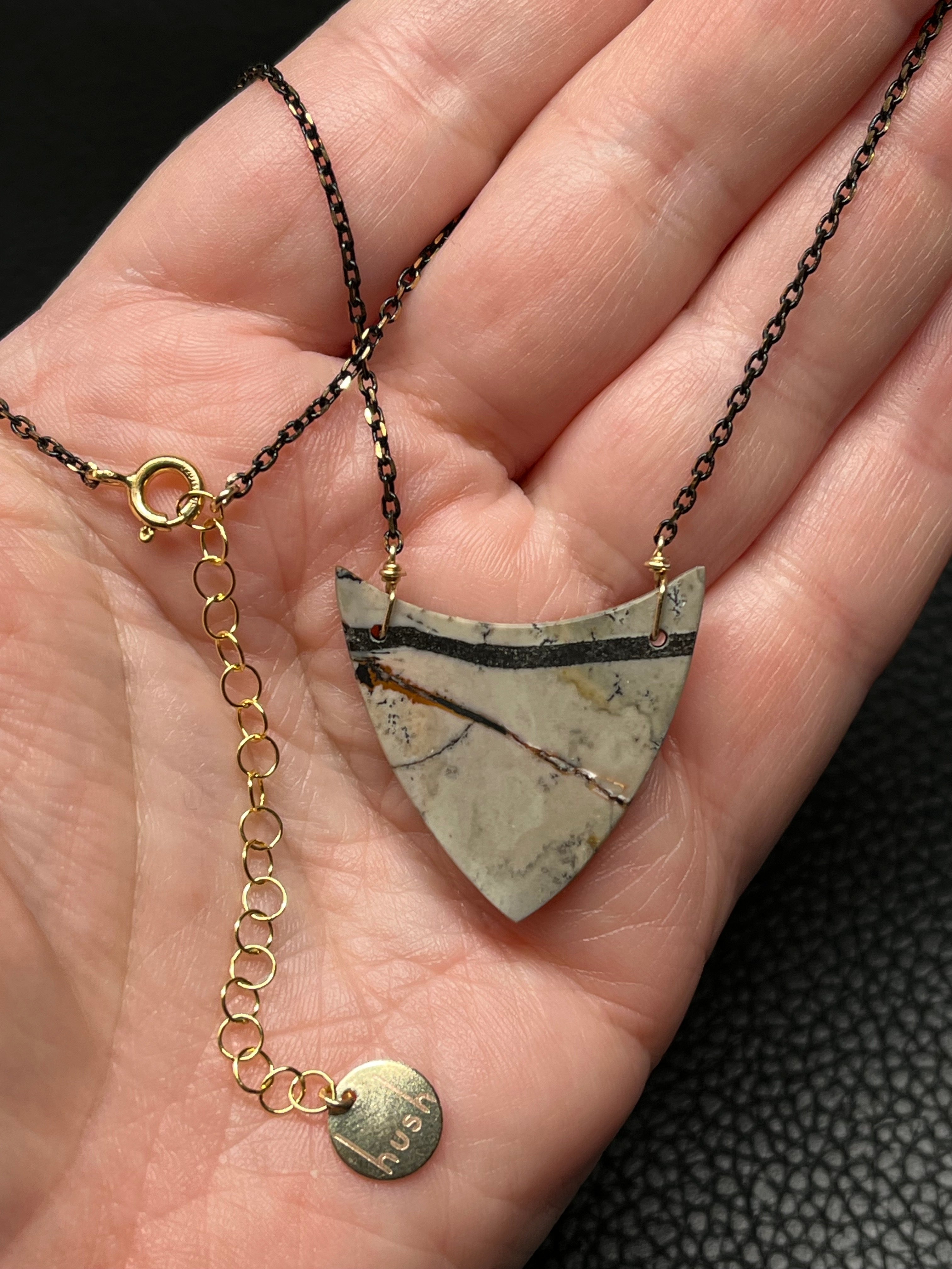 •AEON• jasper + brass necklace (16"-18")