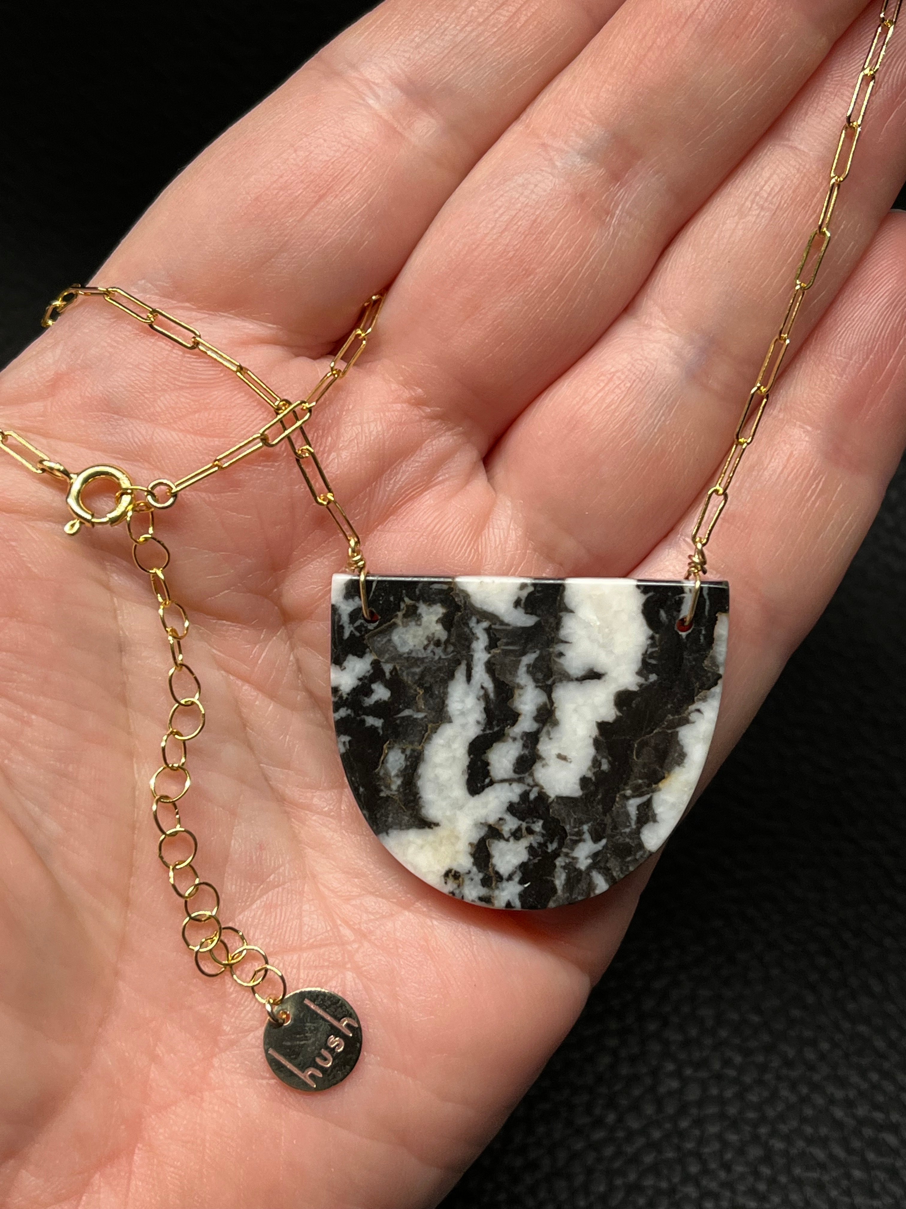 •AEON• tourmalinated quartz + gold necklace (18"-20")