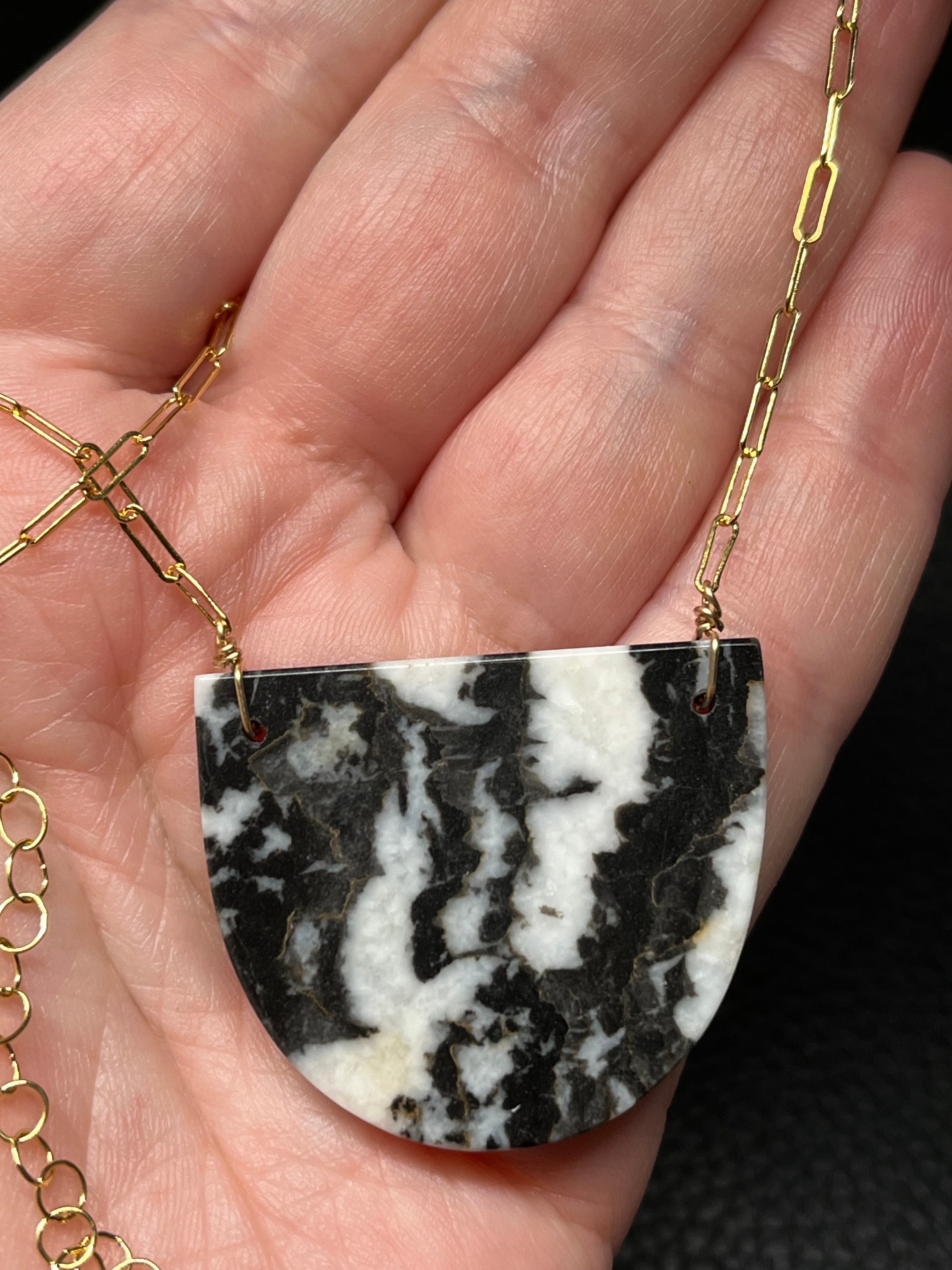 •AEON• tourmalinated quartz + gold necklace (18"-20")