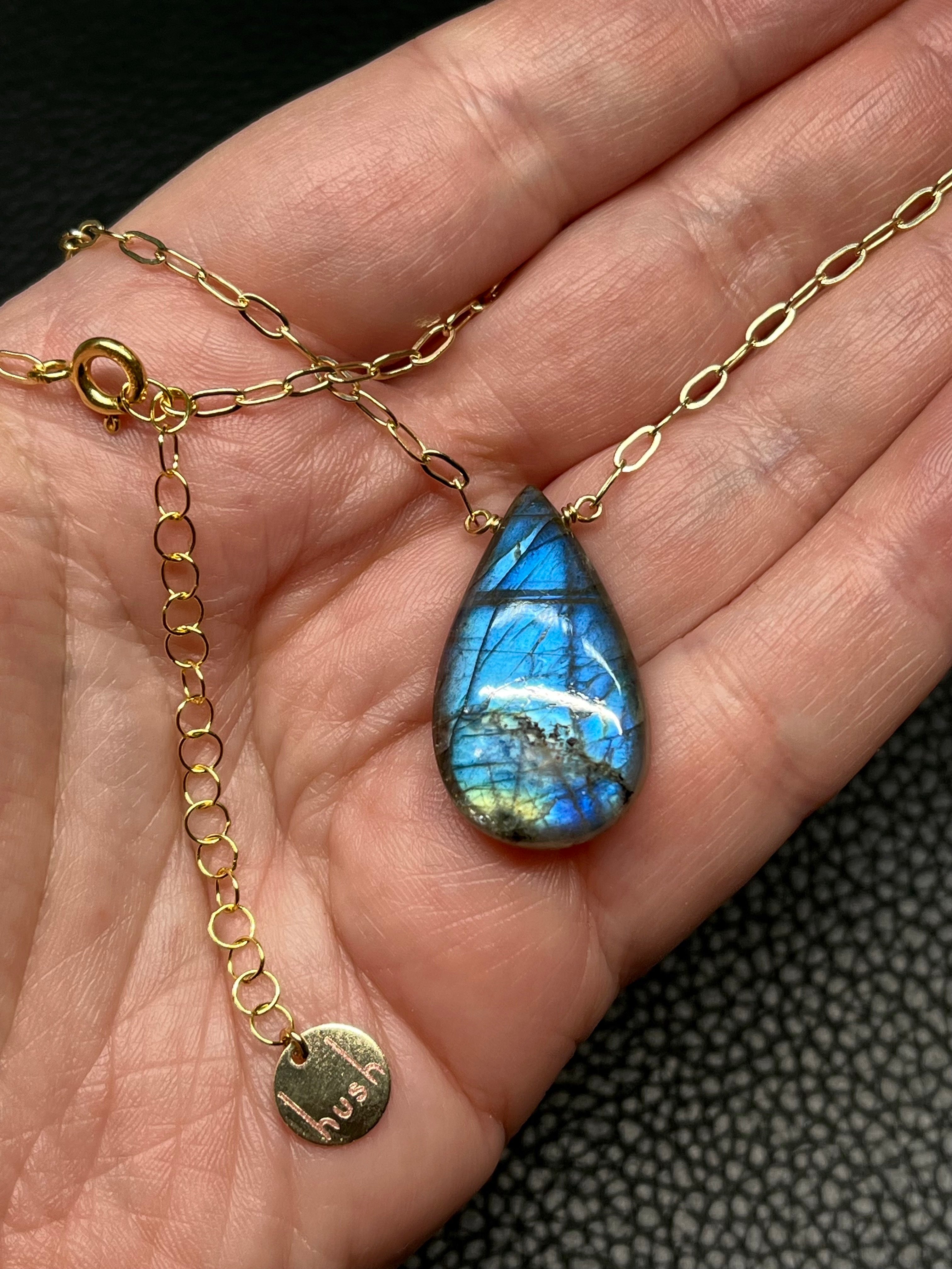 •AEON• labradorite + gold necklace (18"-20")