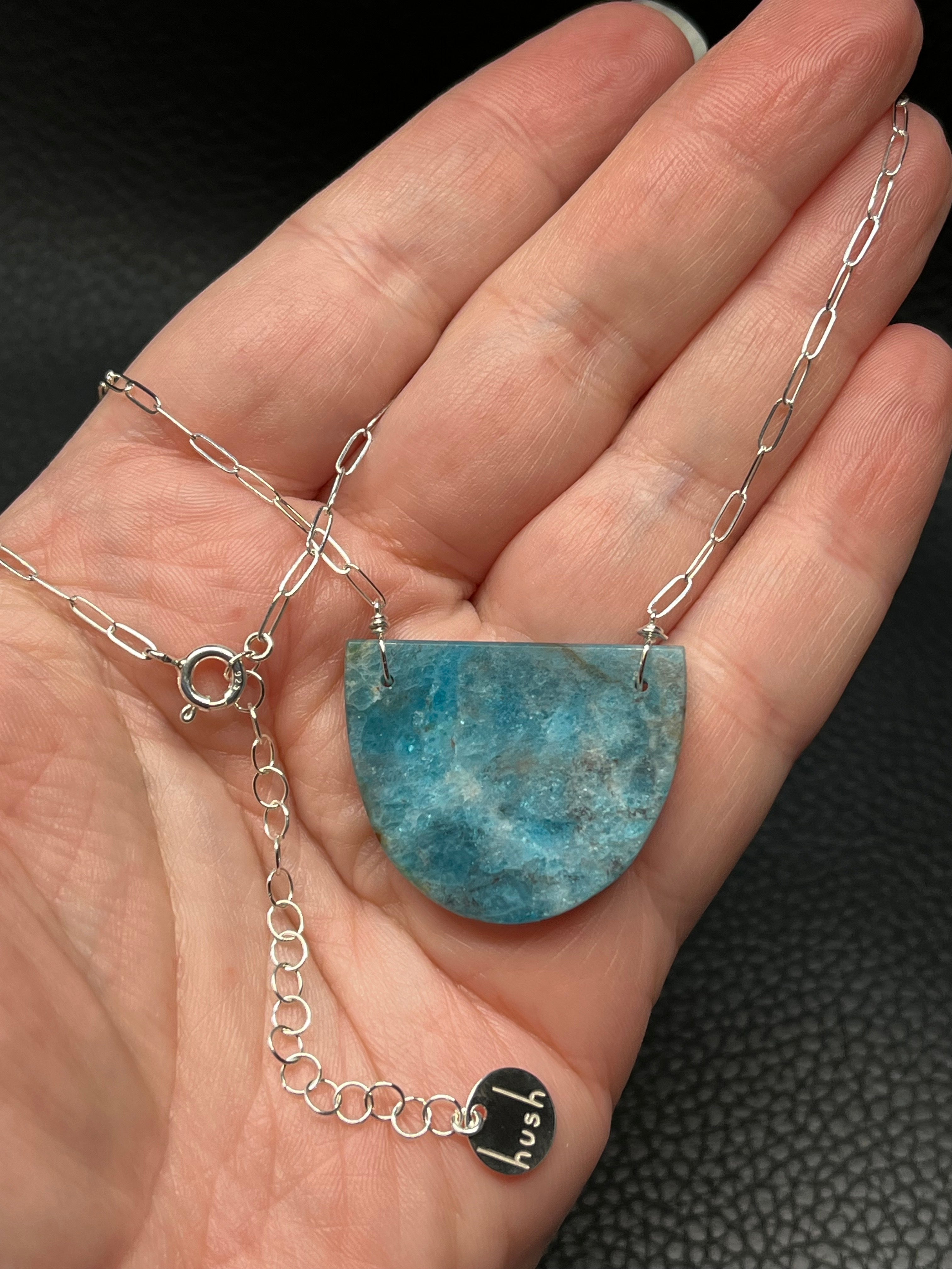 •AEON• apatite + silver necklace (16"-18")