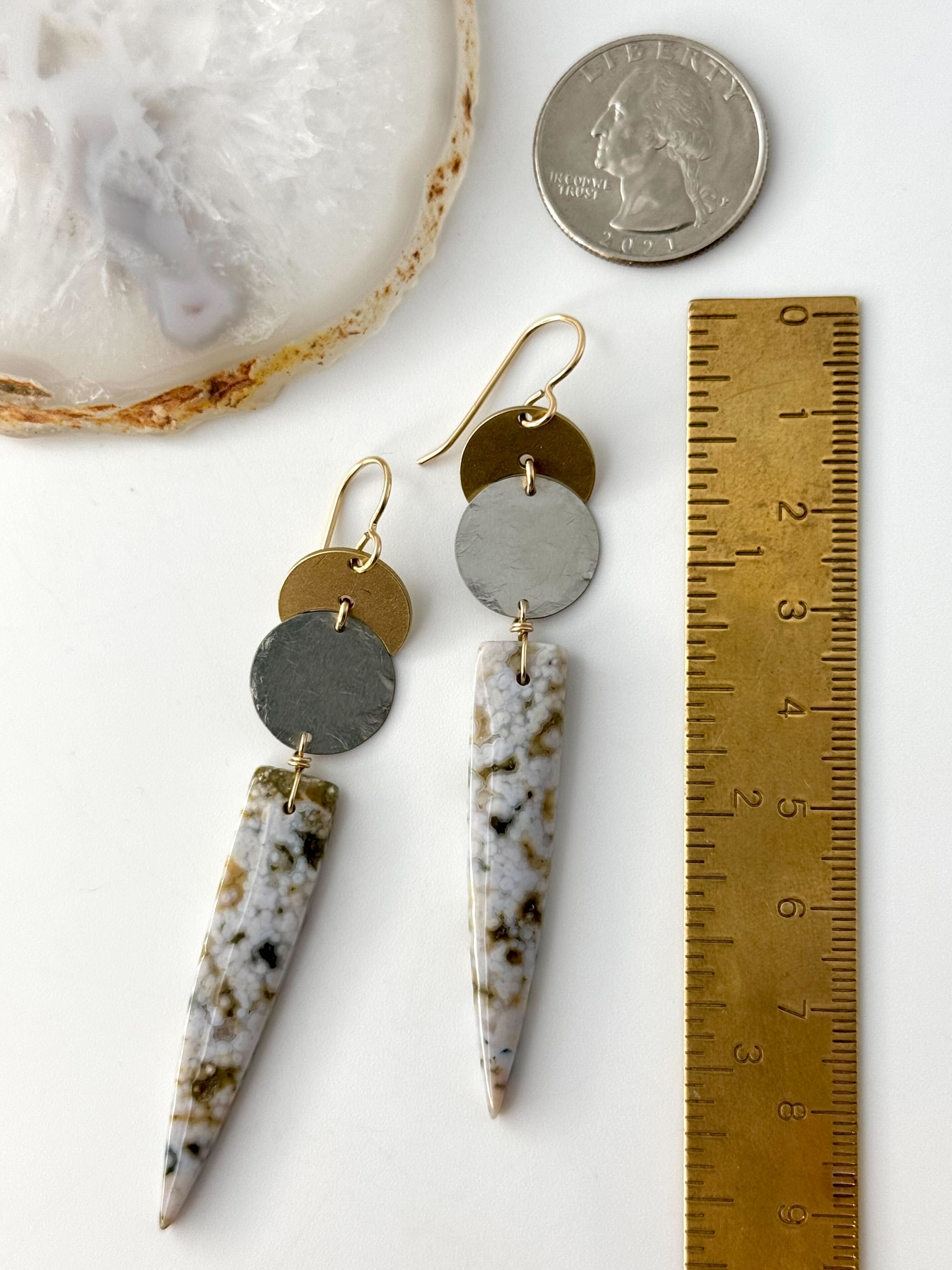 •NYX• ocean jasper + mixed metal dangle earrings