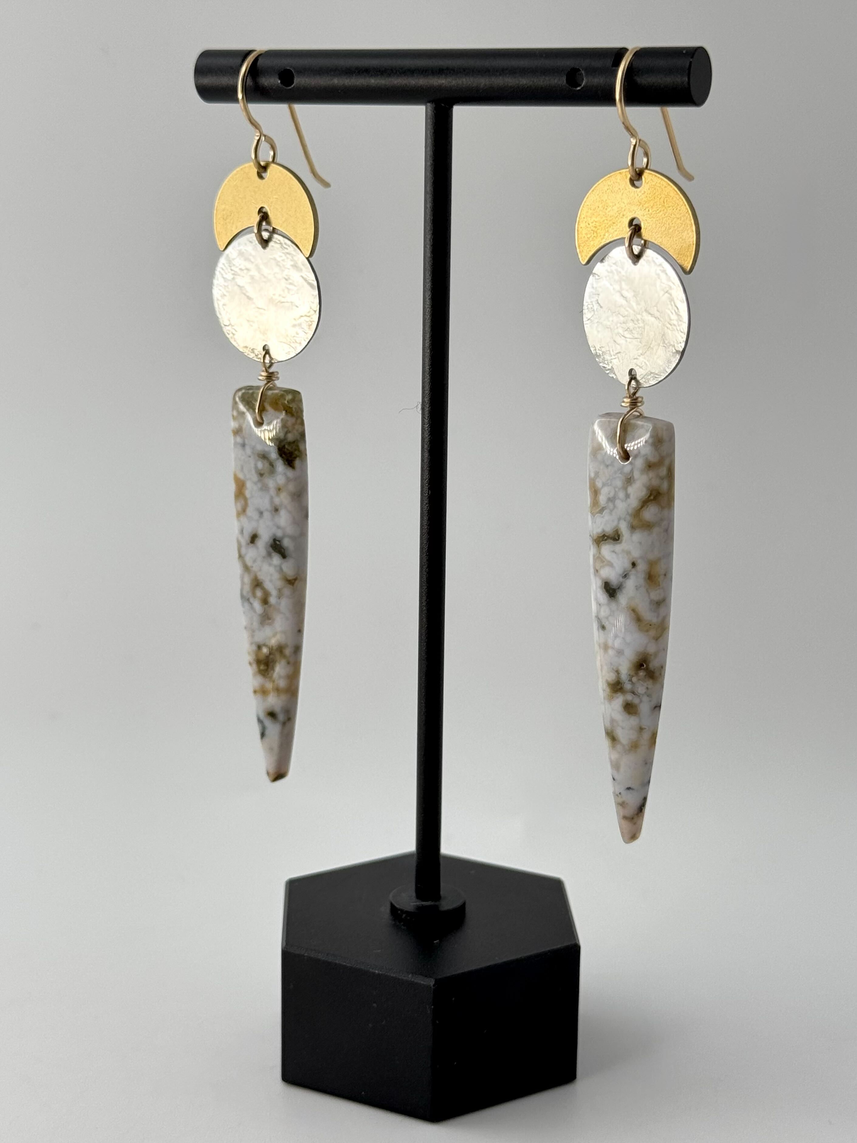 •NYX• ocean jasper + mixed metal dangle earrings