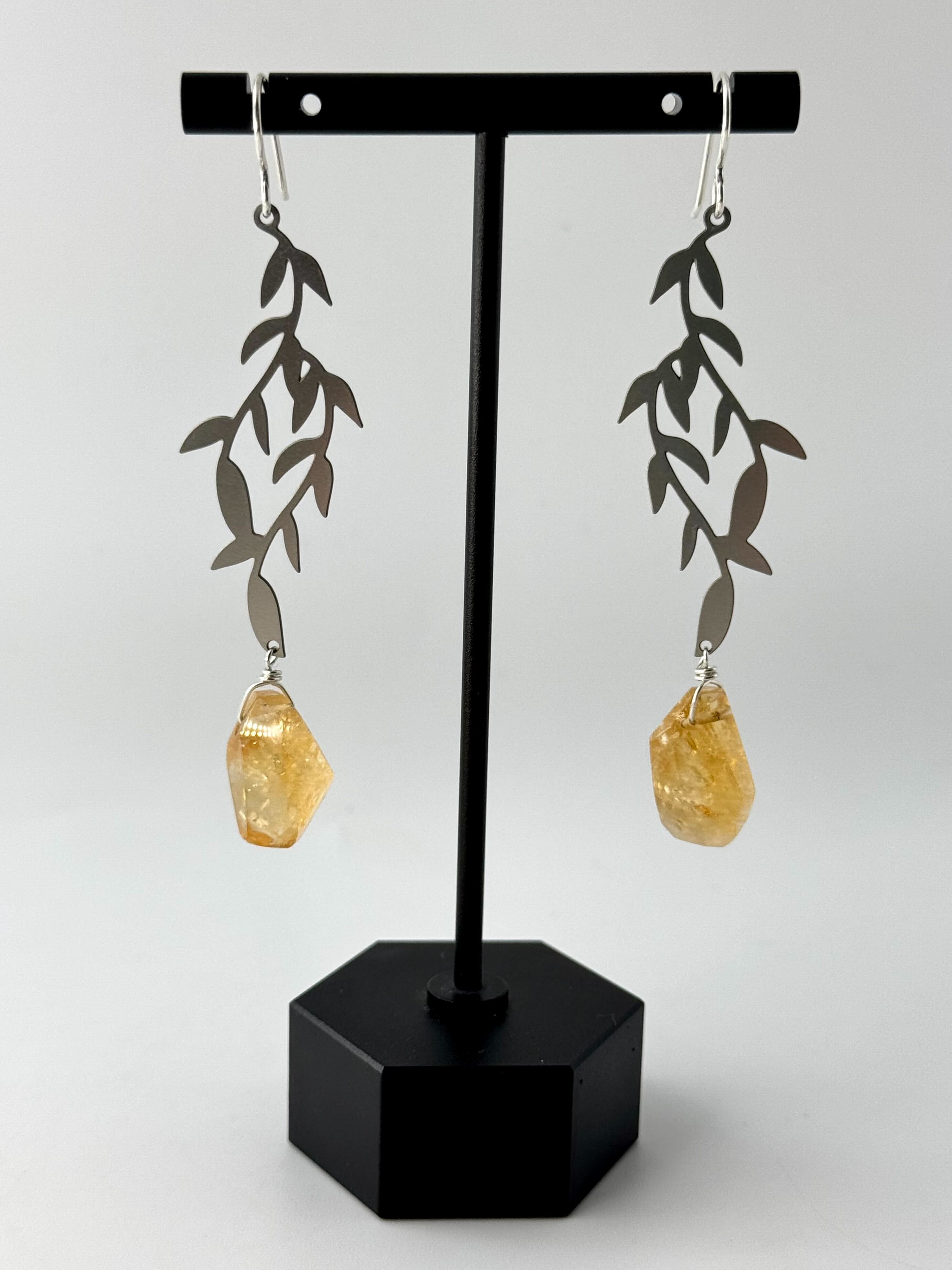 •WILLOW• citrine + silver dangle earrings