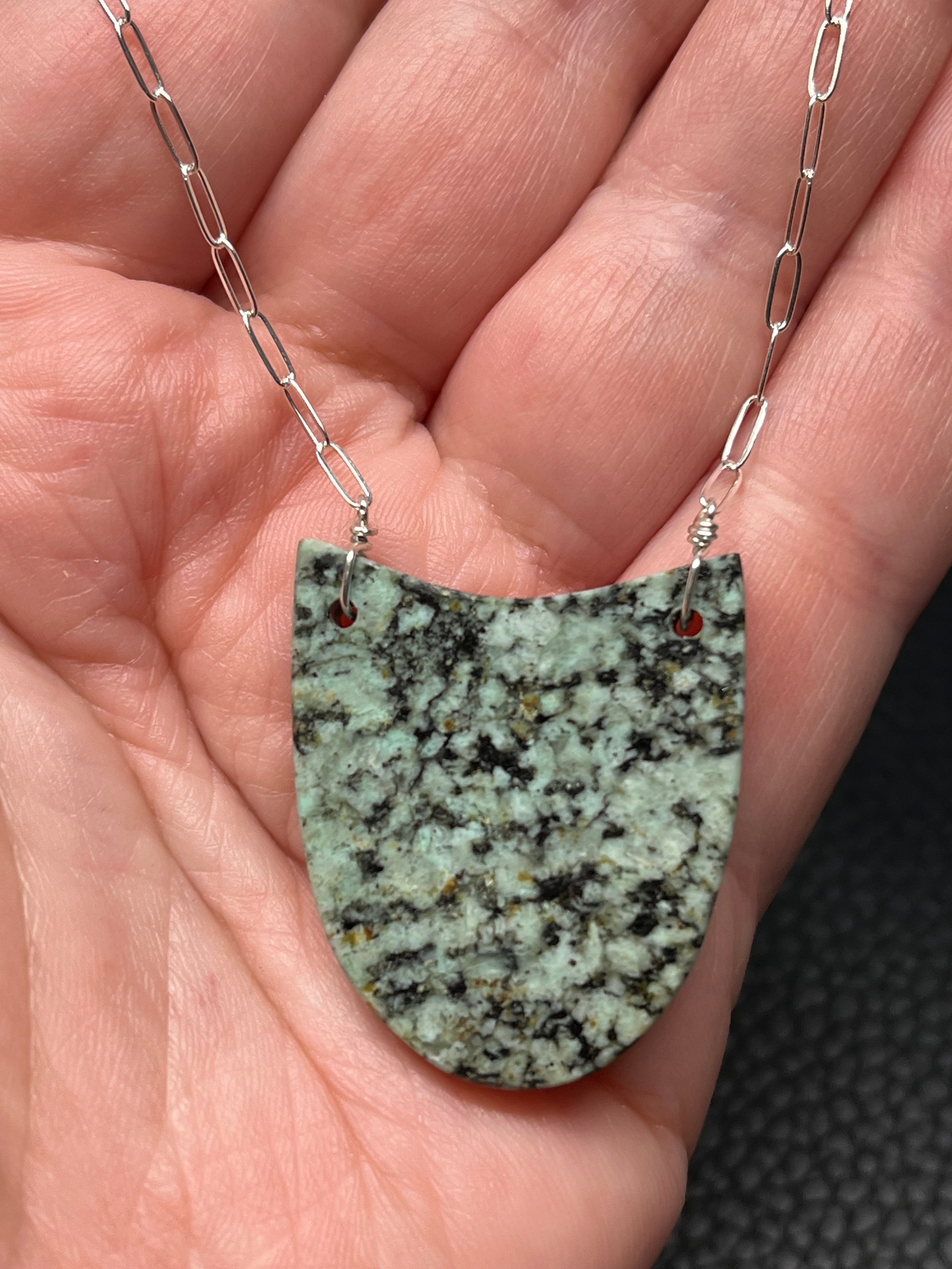 •AEON• african turquoise + silver necklace (18"-20")