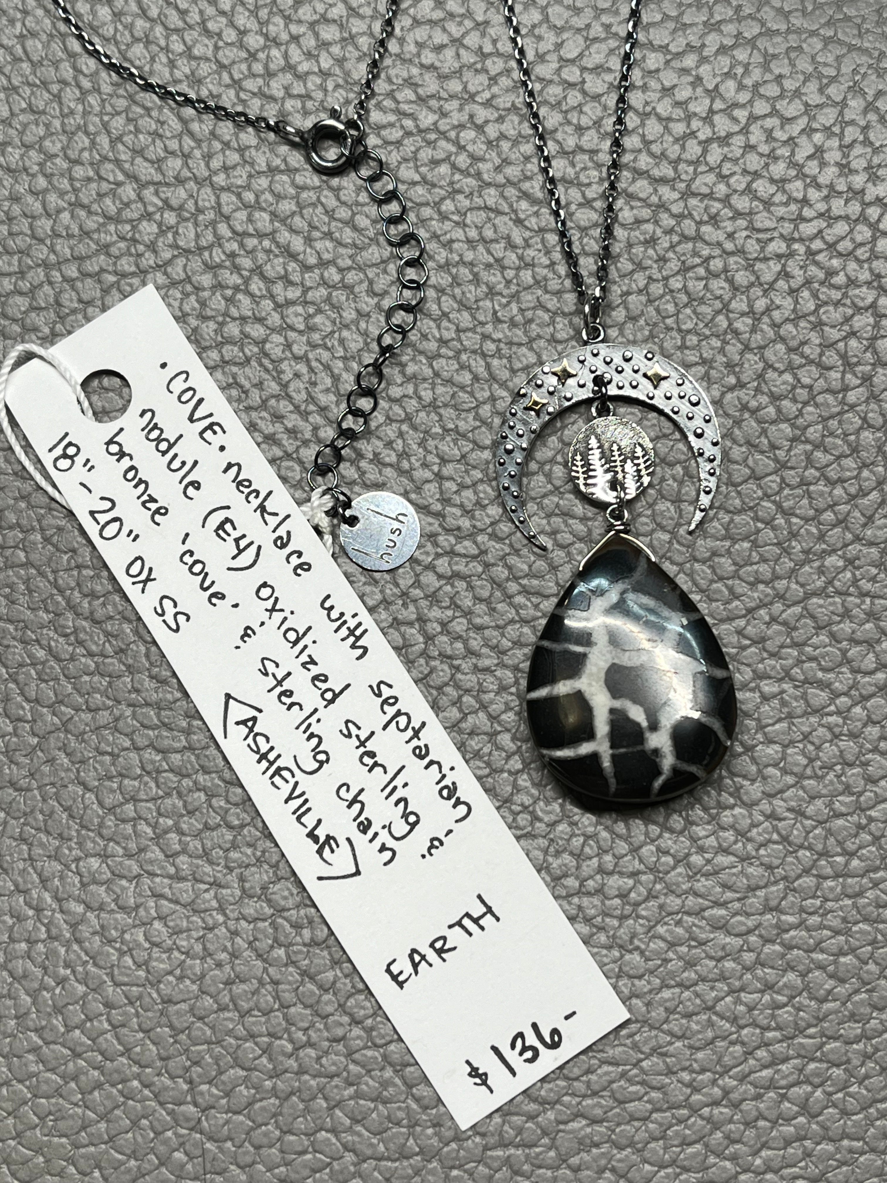 •COVE• septarian nodule + cosmic cove moon + mixed metal necklace (18"-20")