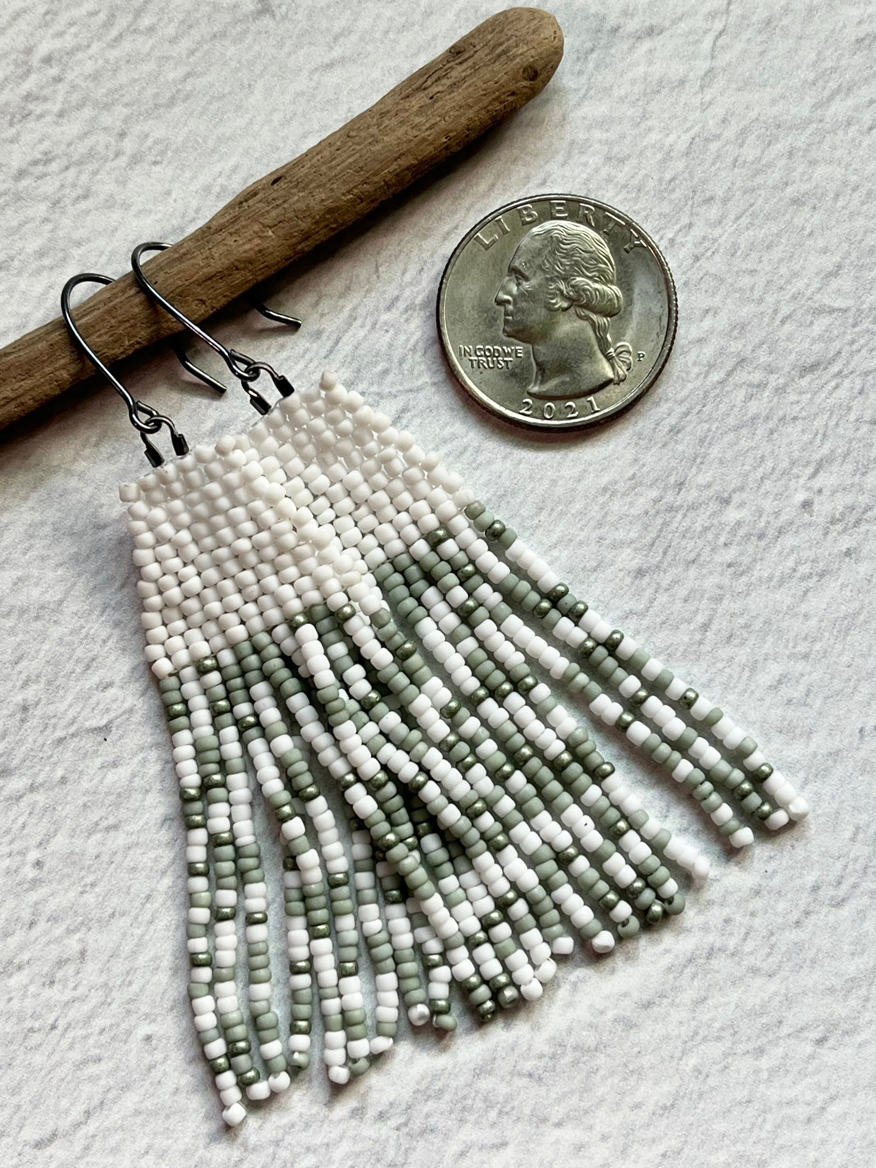 •MIA• beaded fringe dangle earrings