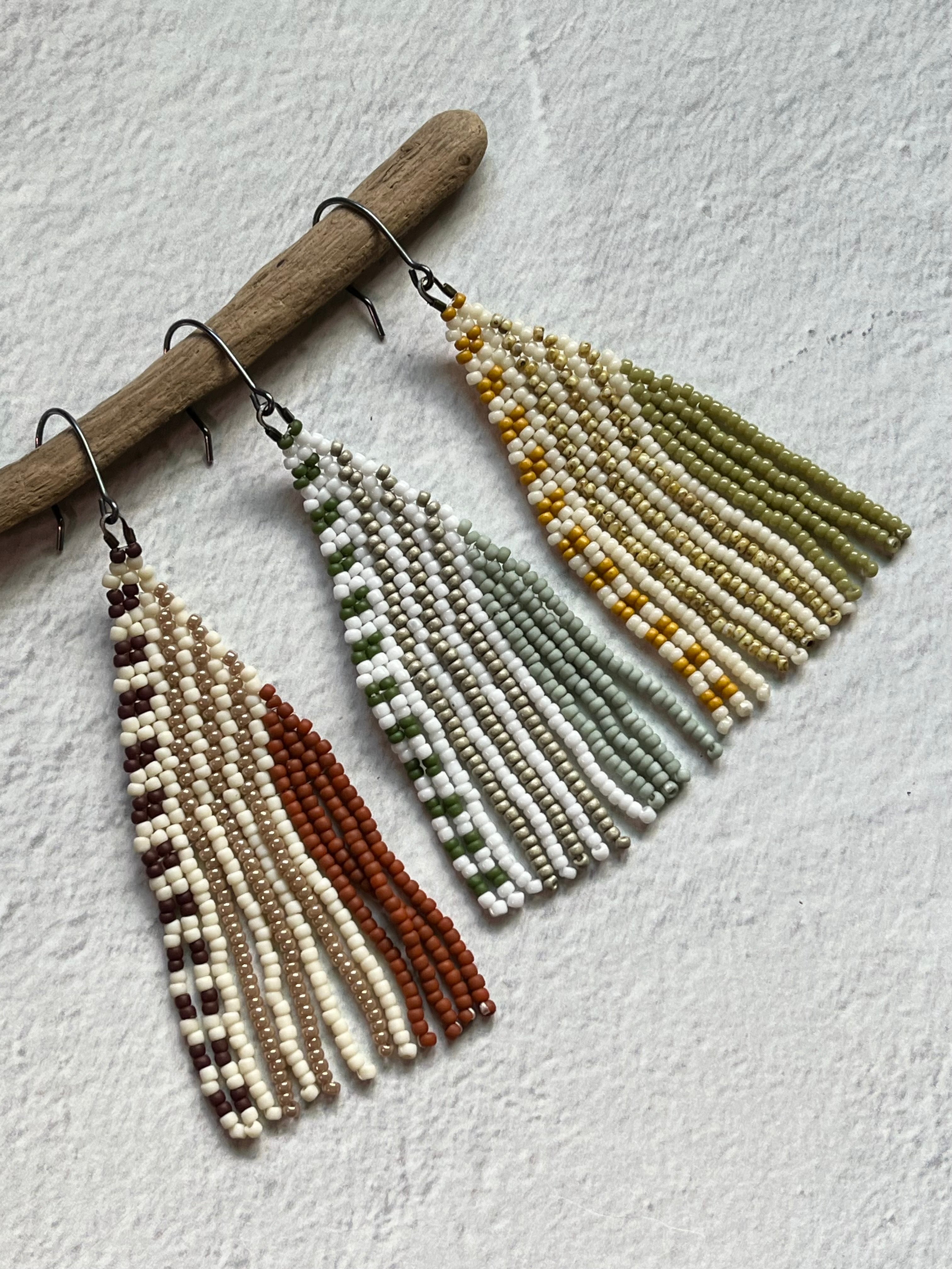 • ISABELLE • beaded fringe dangle earrings