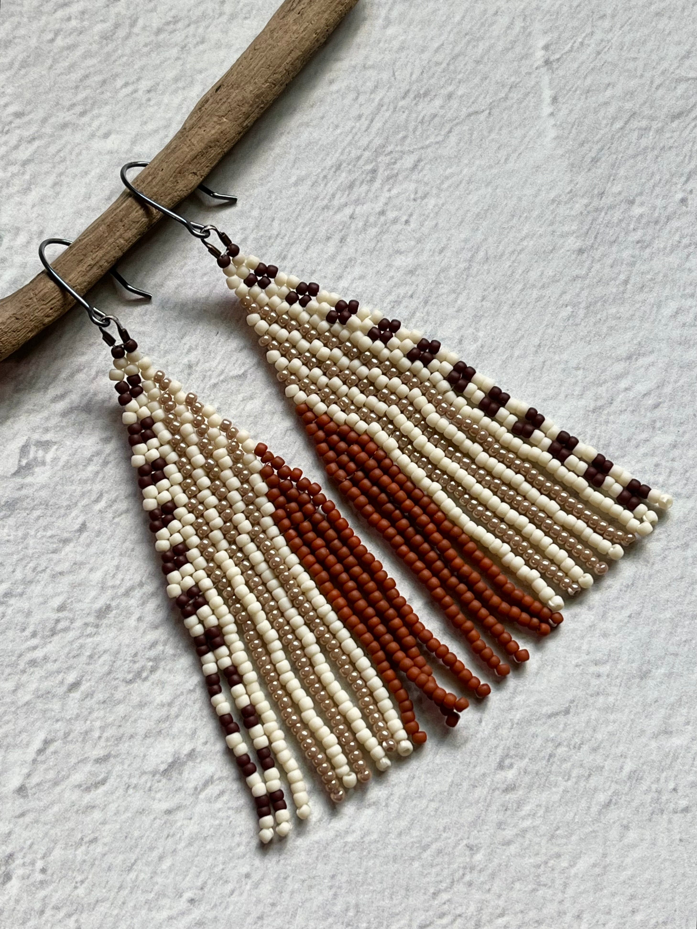 • ISABELLE • beaded fringe dangle earrings