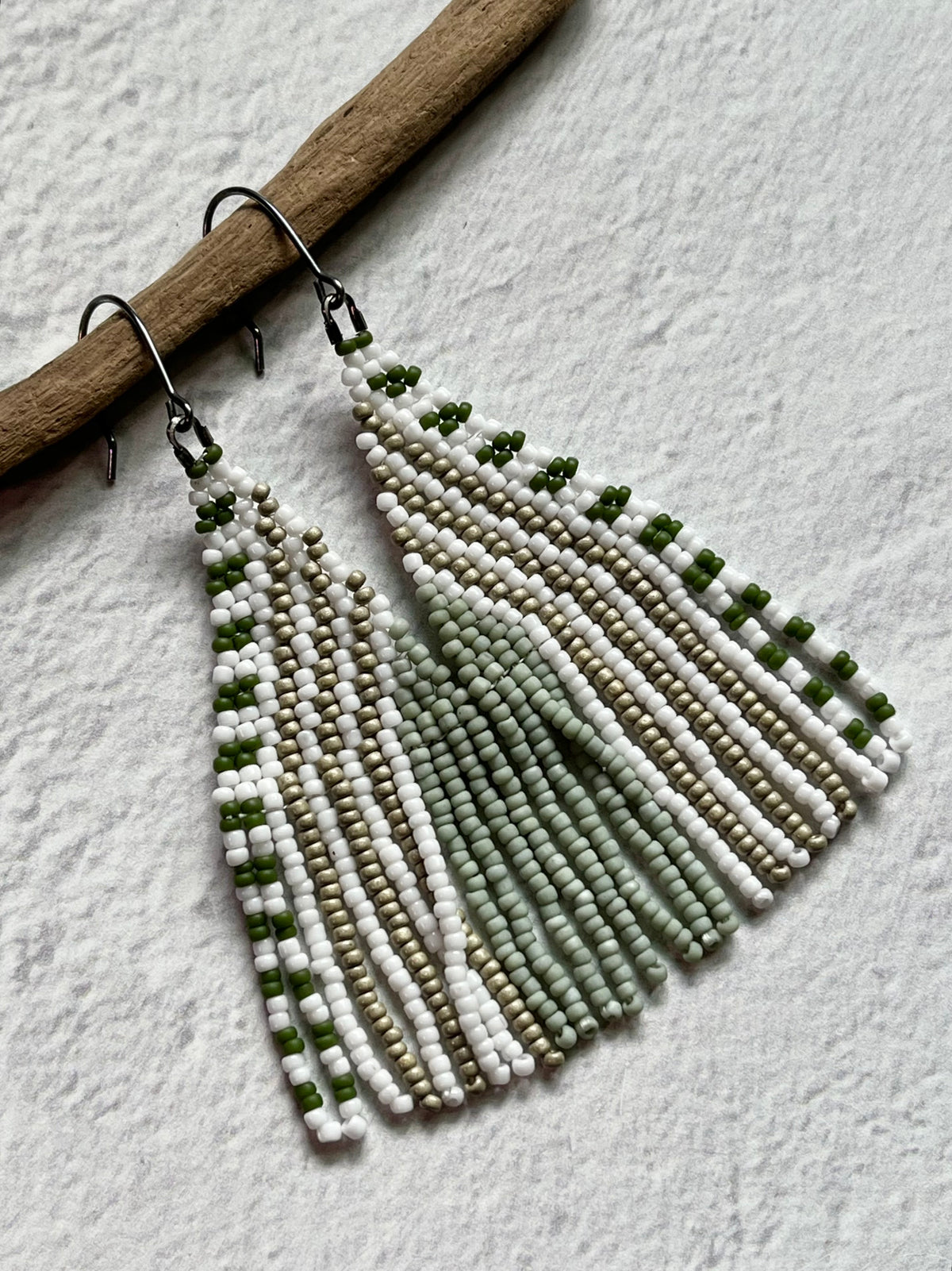• ISABELLE • beaded fringe dangle earrings