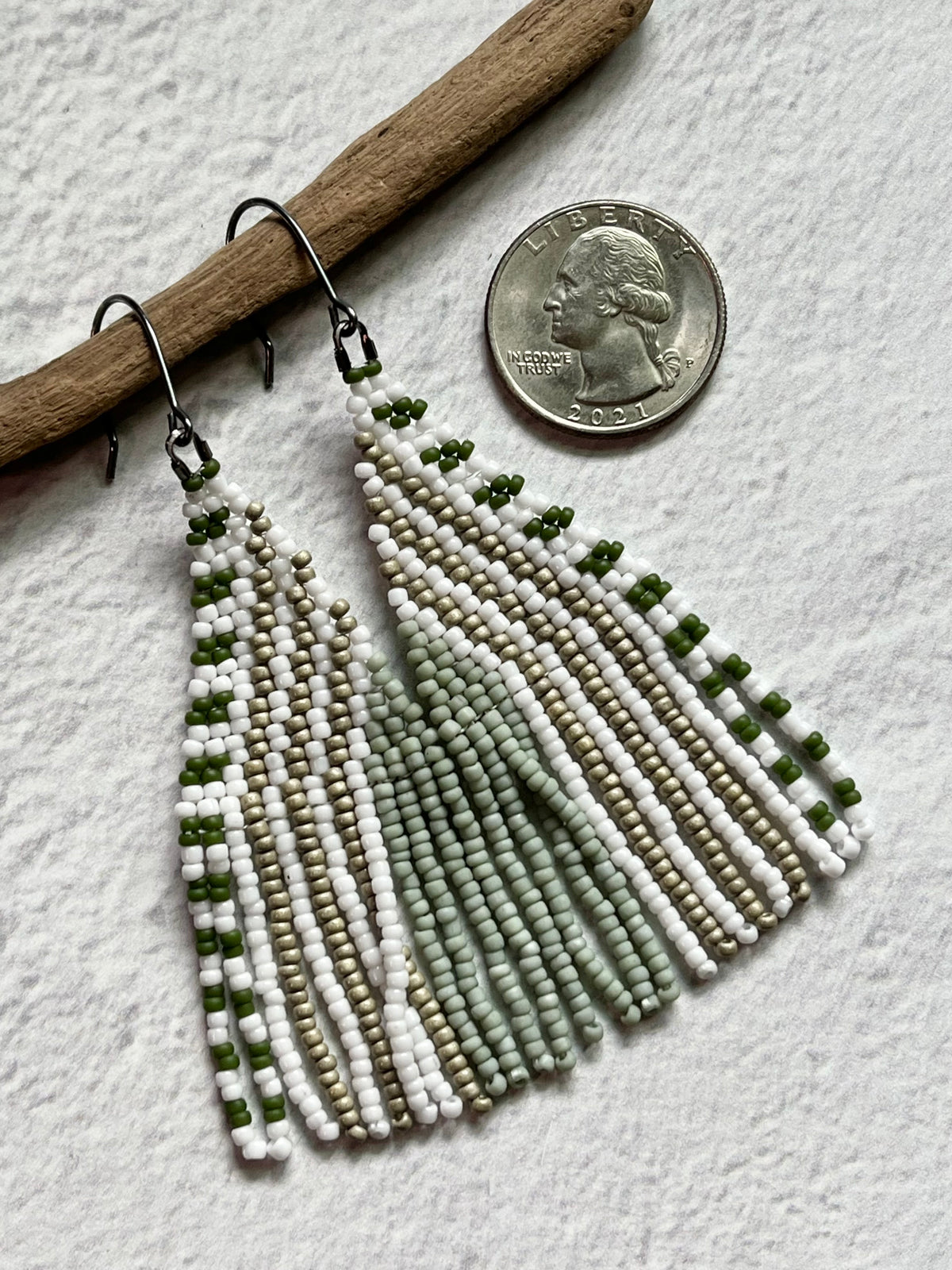 • ISABELLE • beaded fringe dangle earrings