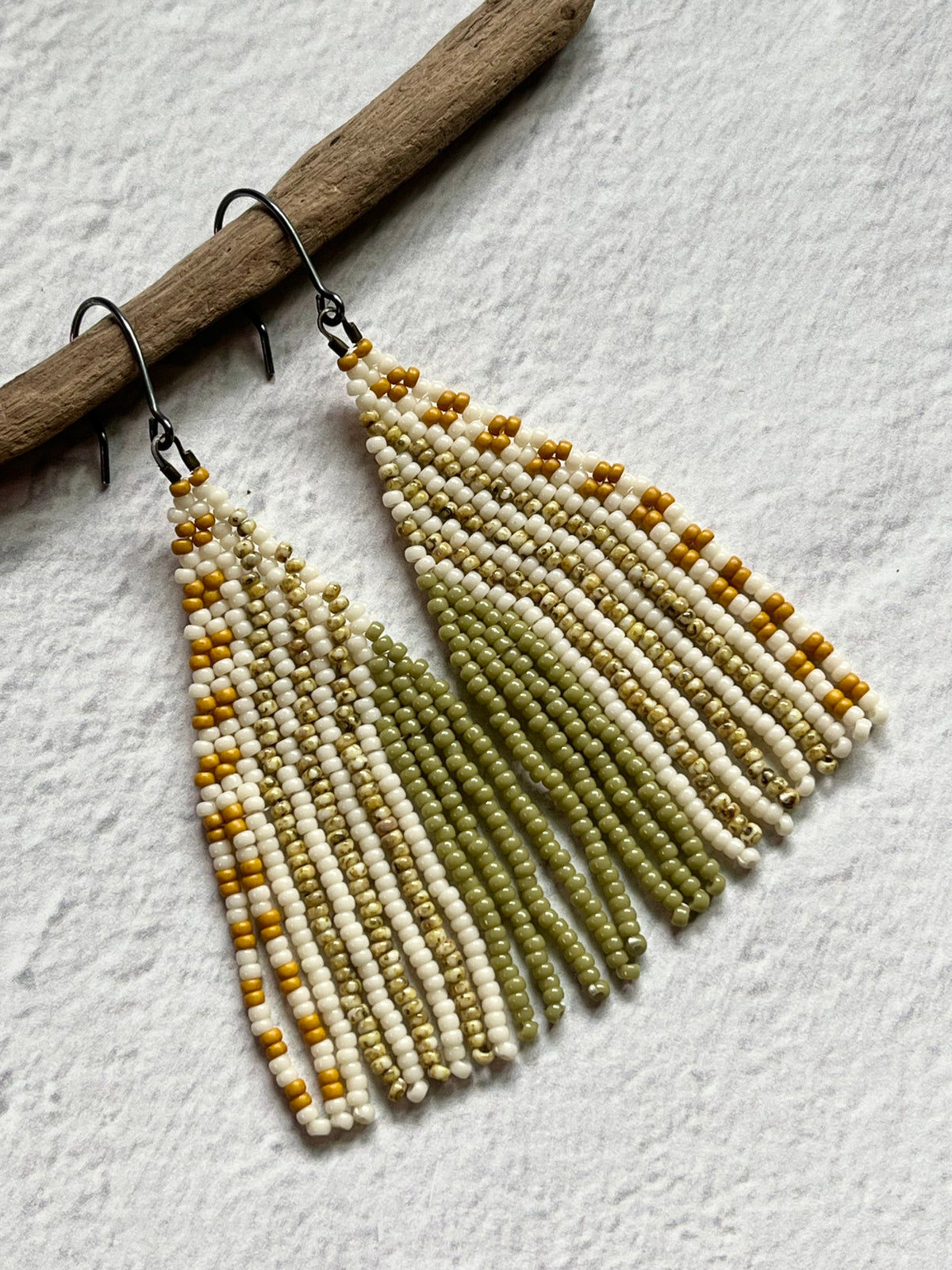 • ISABELLE • beaded fringe dangle earrings
