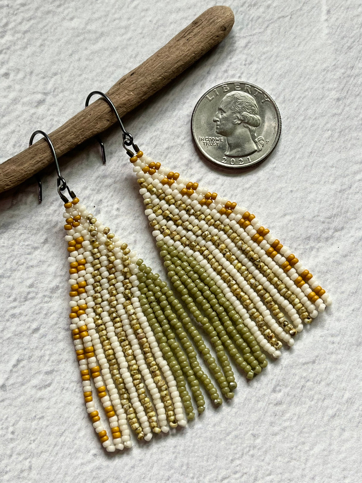 • ISABELLE • beaded fringe dangle earrings