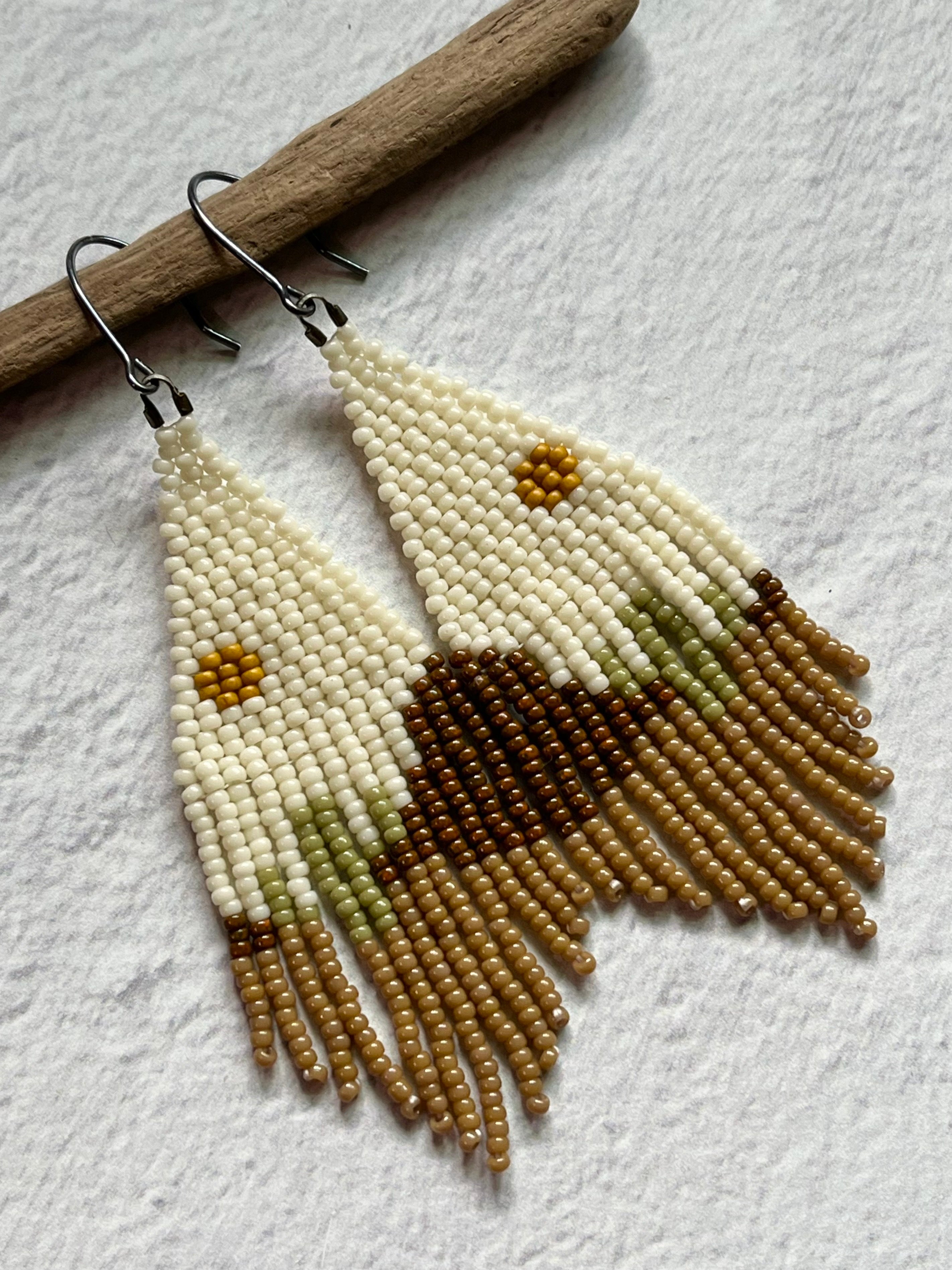 • SEDONA• beaded fringe dangle earrings