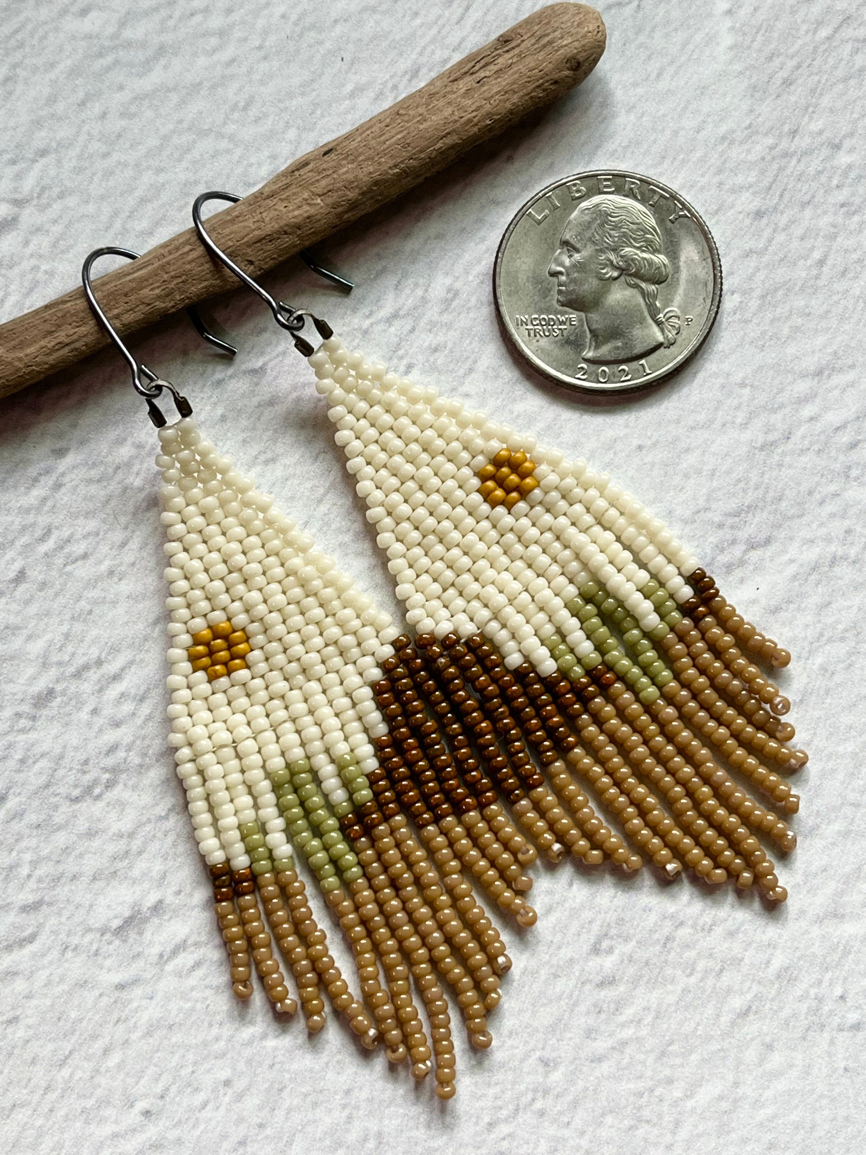 • SEDONA• beaded fringe dangle earrings