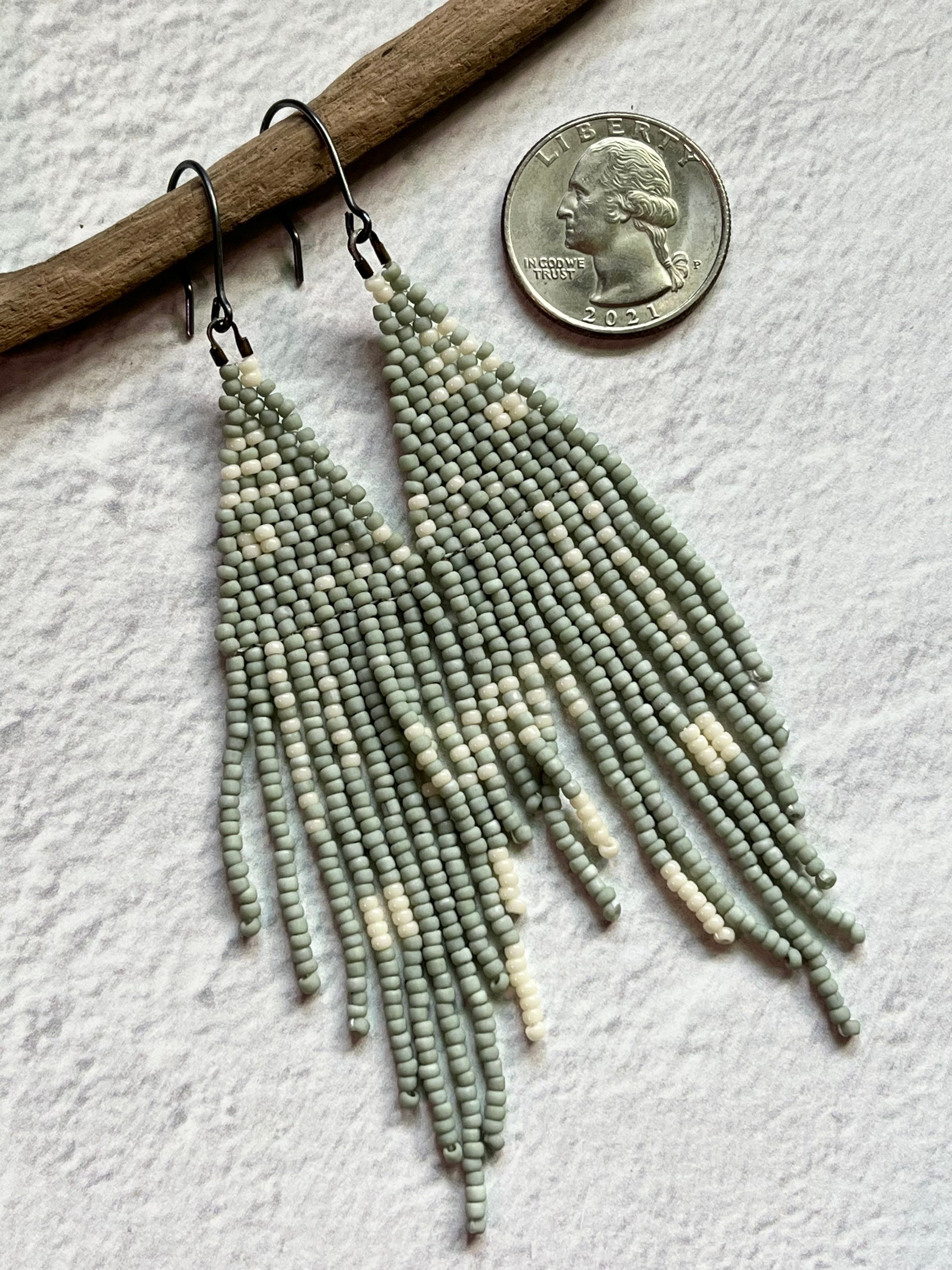 • ZOE • beaded fringe dangle earrings