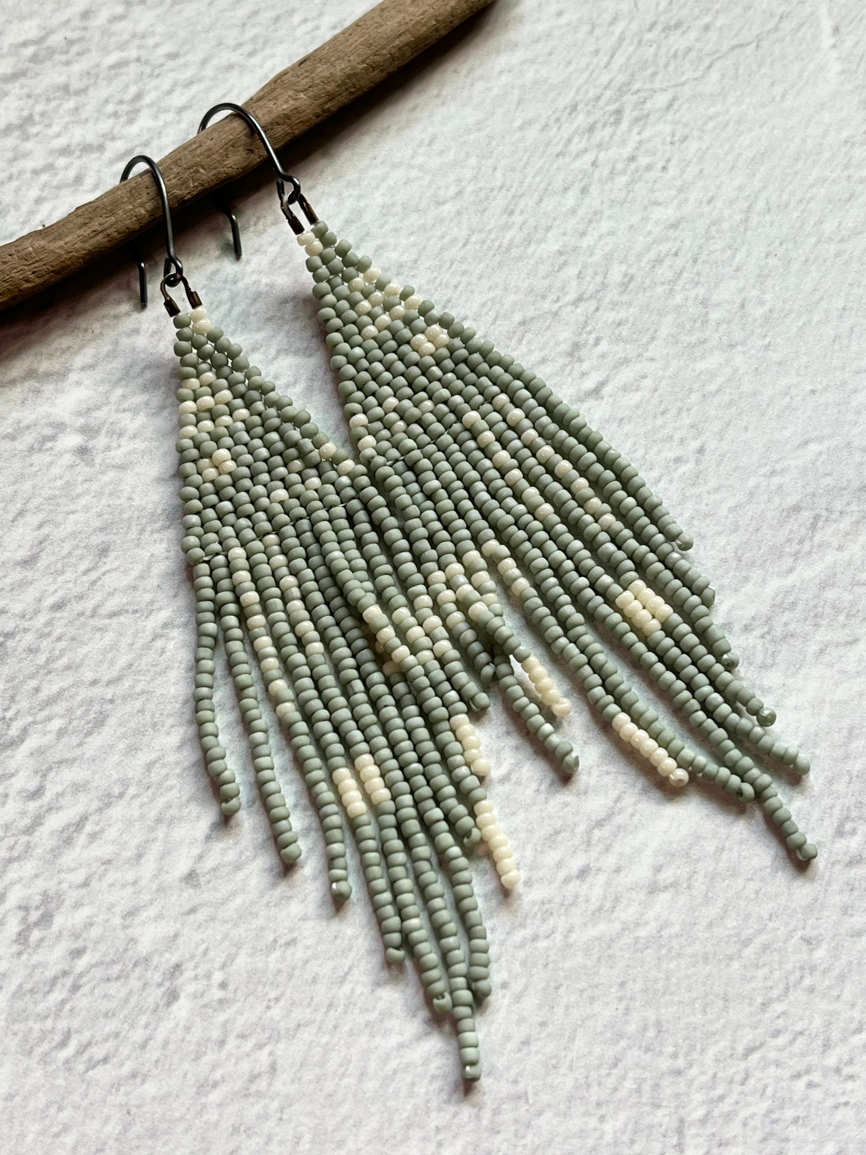 • ZOE • beaded fringe dangle earrings