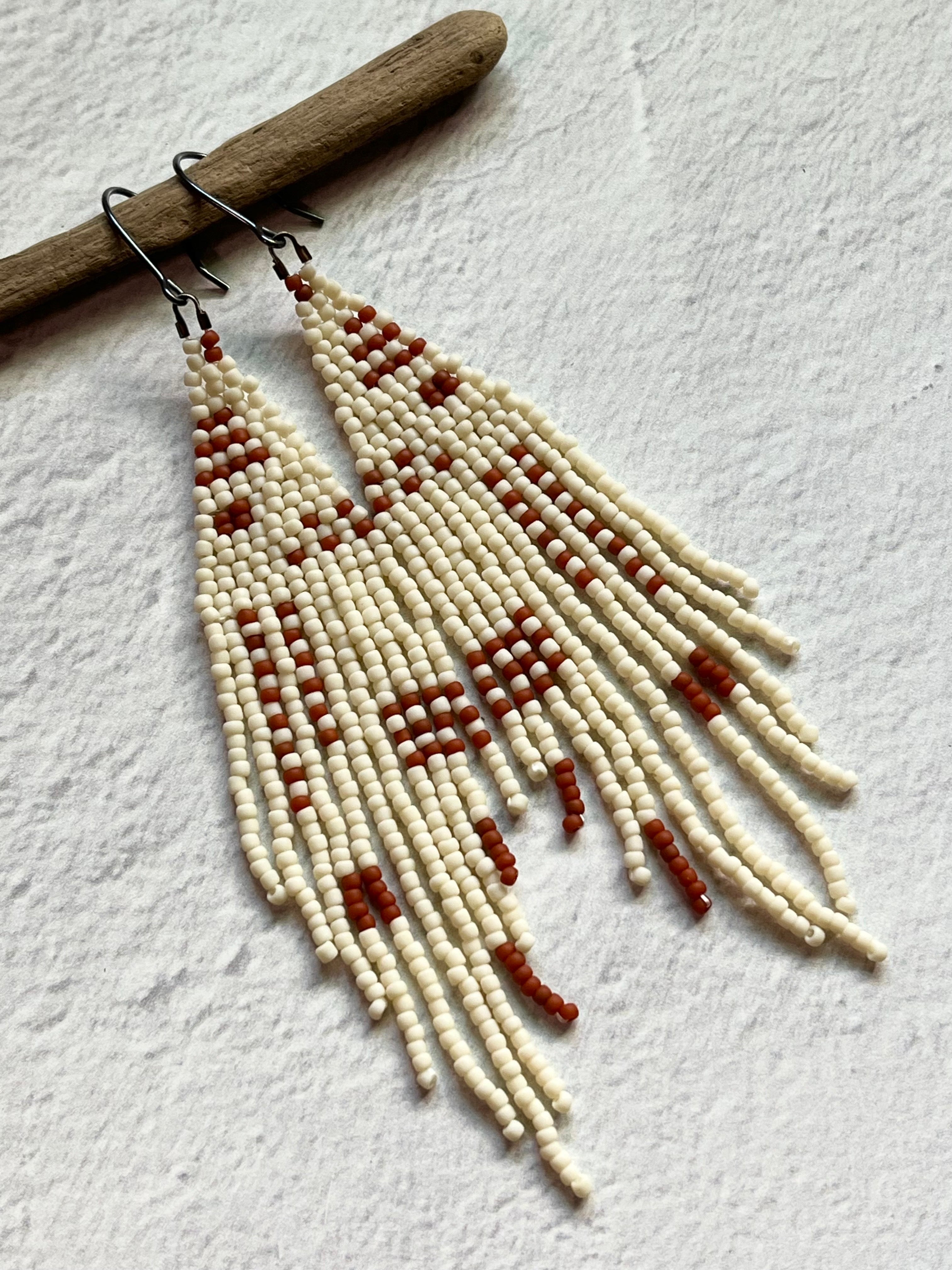 • ZOE • beaded fringe dangle earrings