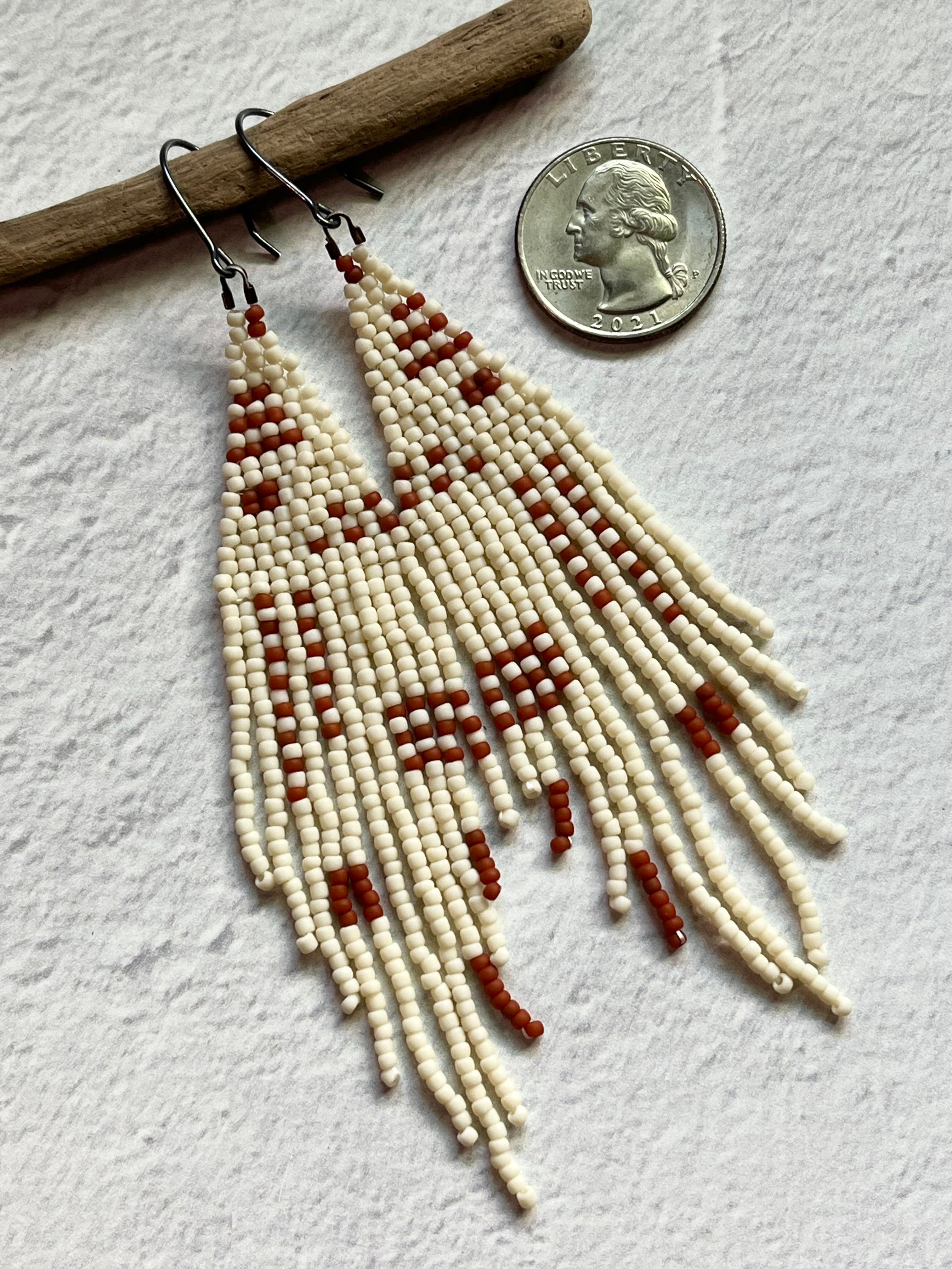 • ZOE • beaded fringe dangle earrings