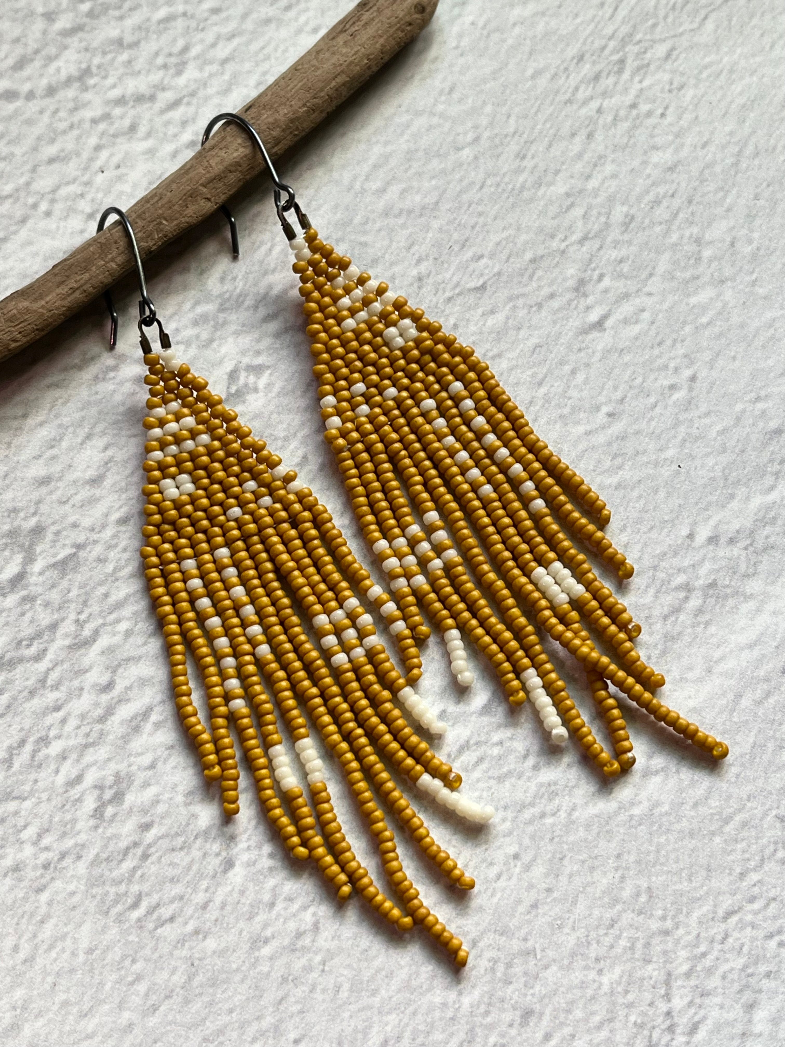 • ZOE • beaded fringe dangle earrings