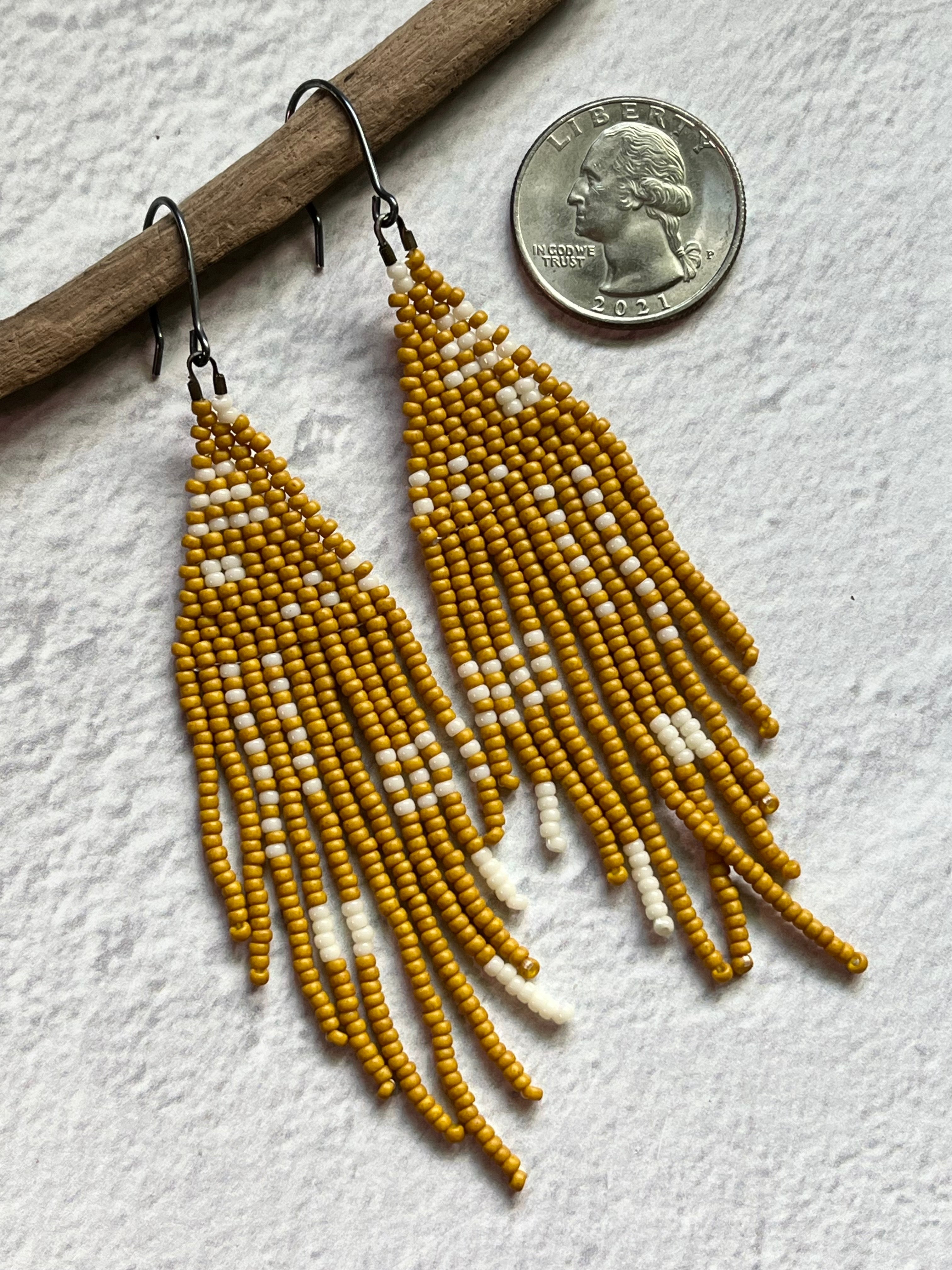 • ZOE • beaded fringe dangle earrings