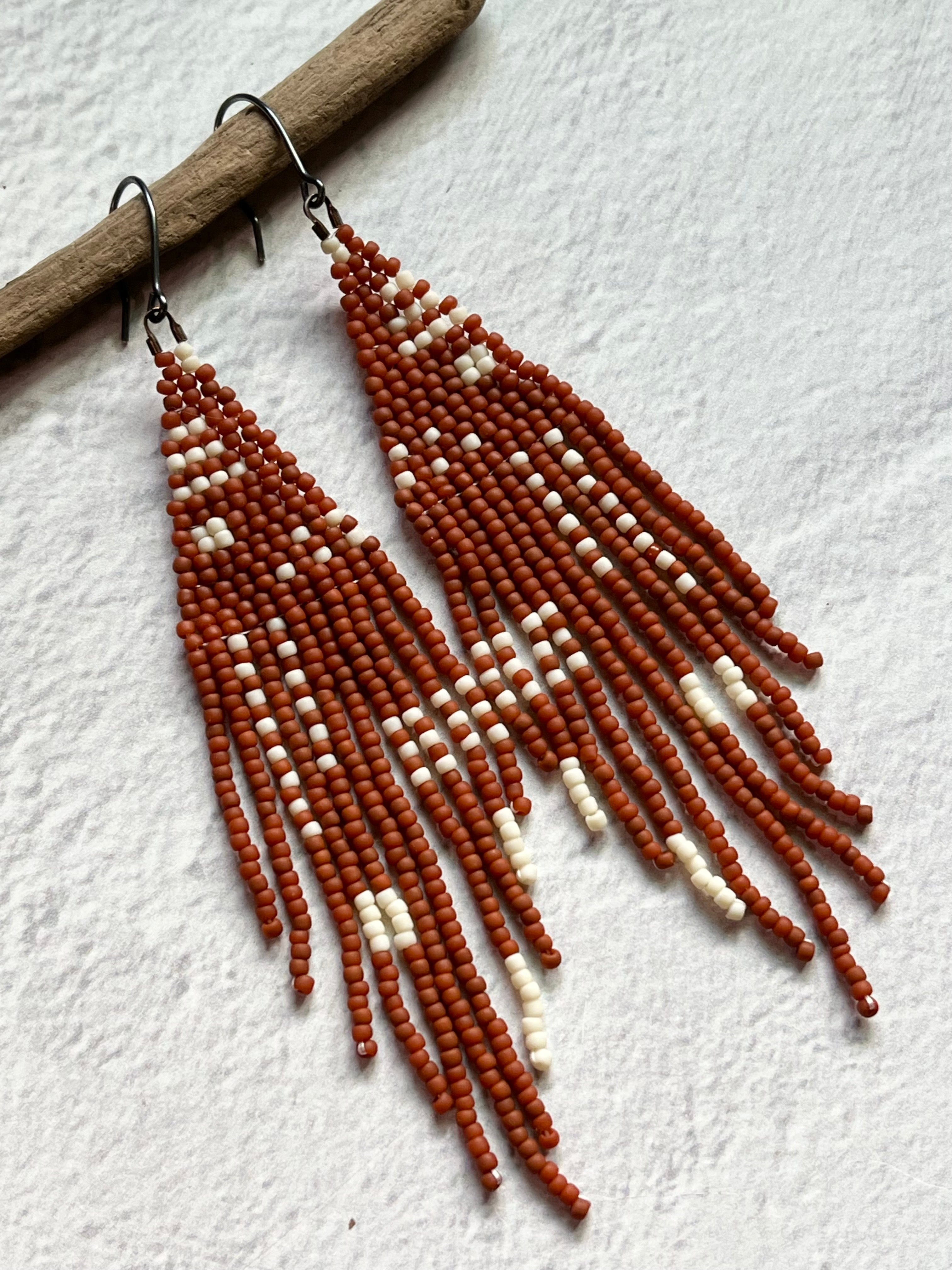• ZOE • beaded fringe dangle earrings