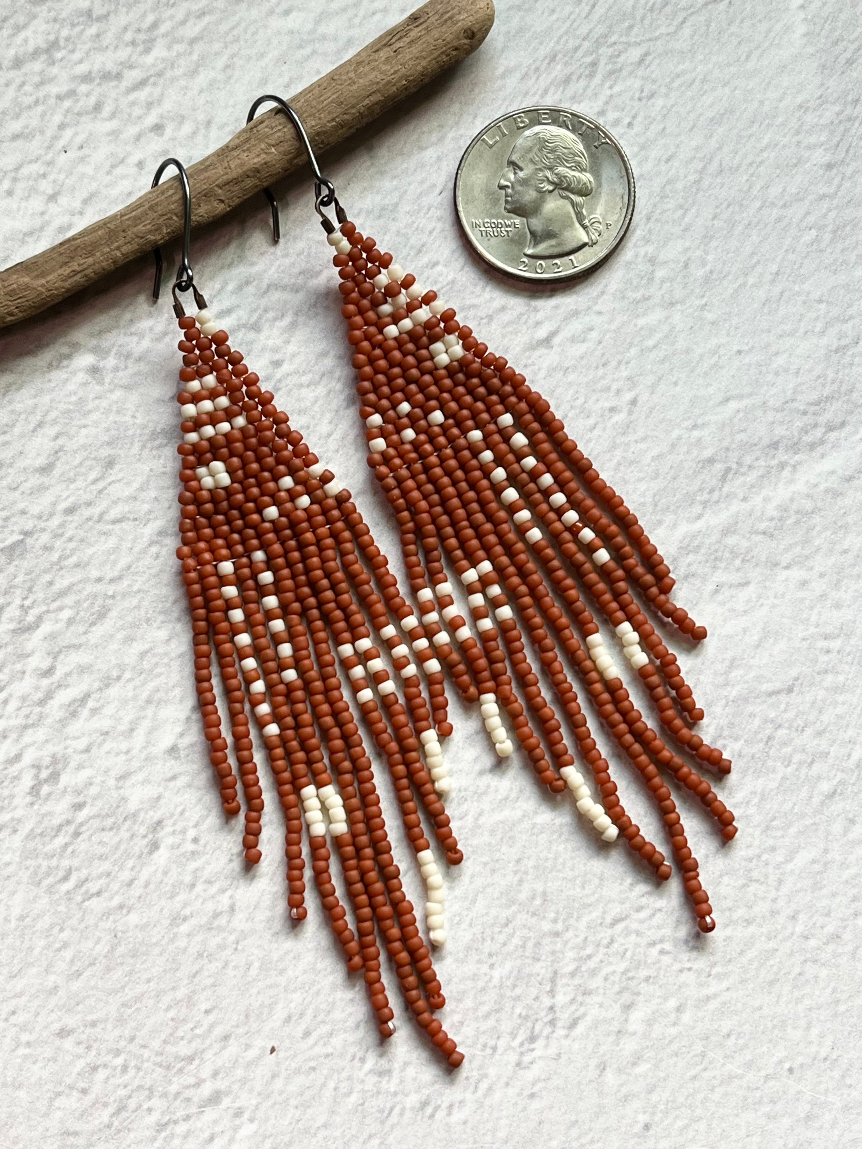 • ZOE • beaded fringe dangle earrings