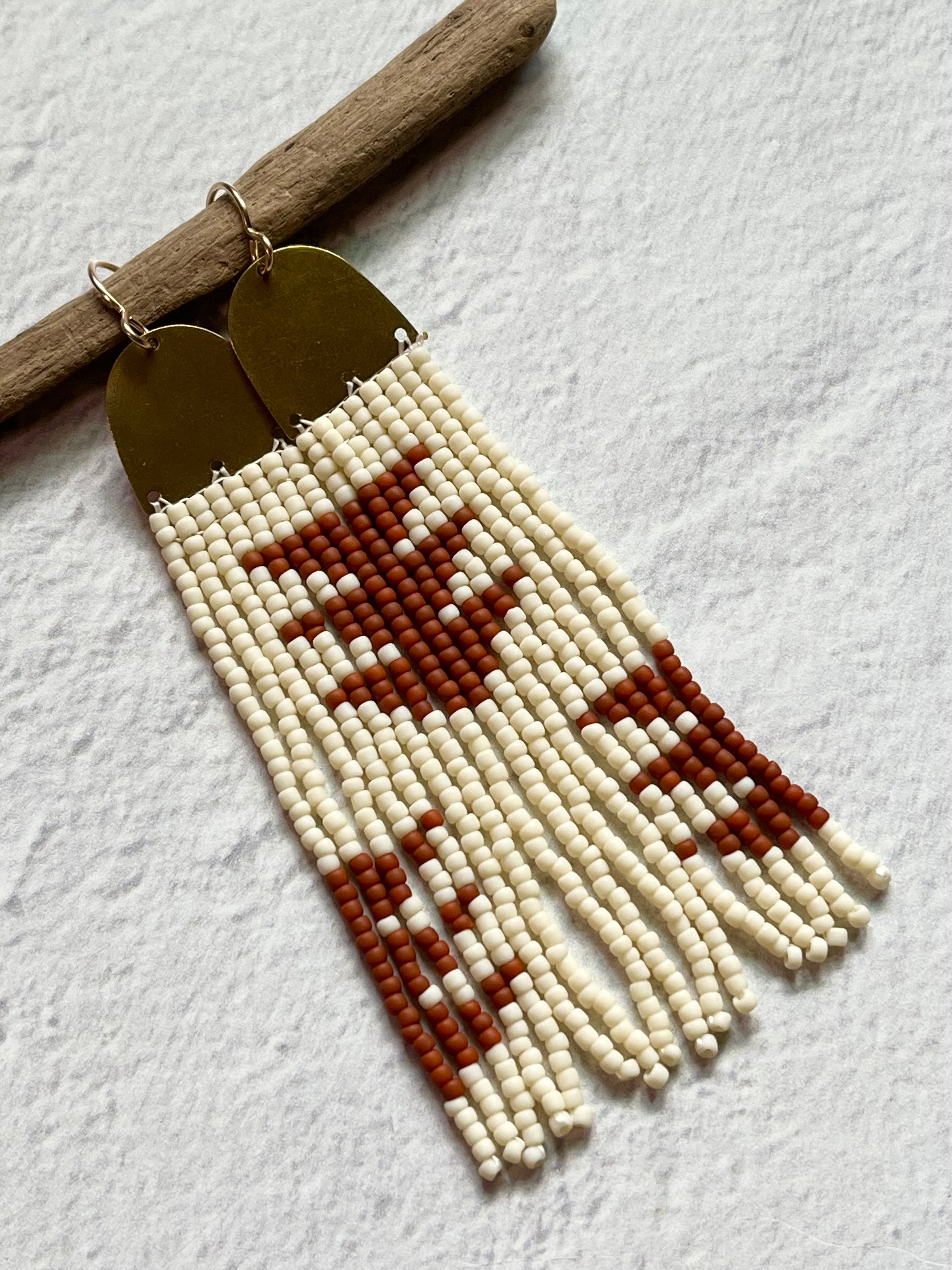 • KACY • beaded fringe dangle earrings