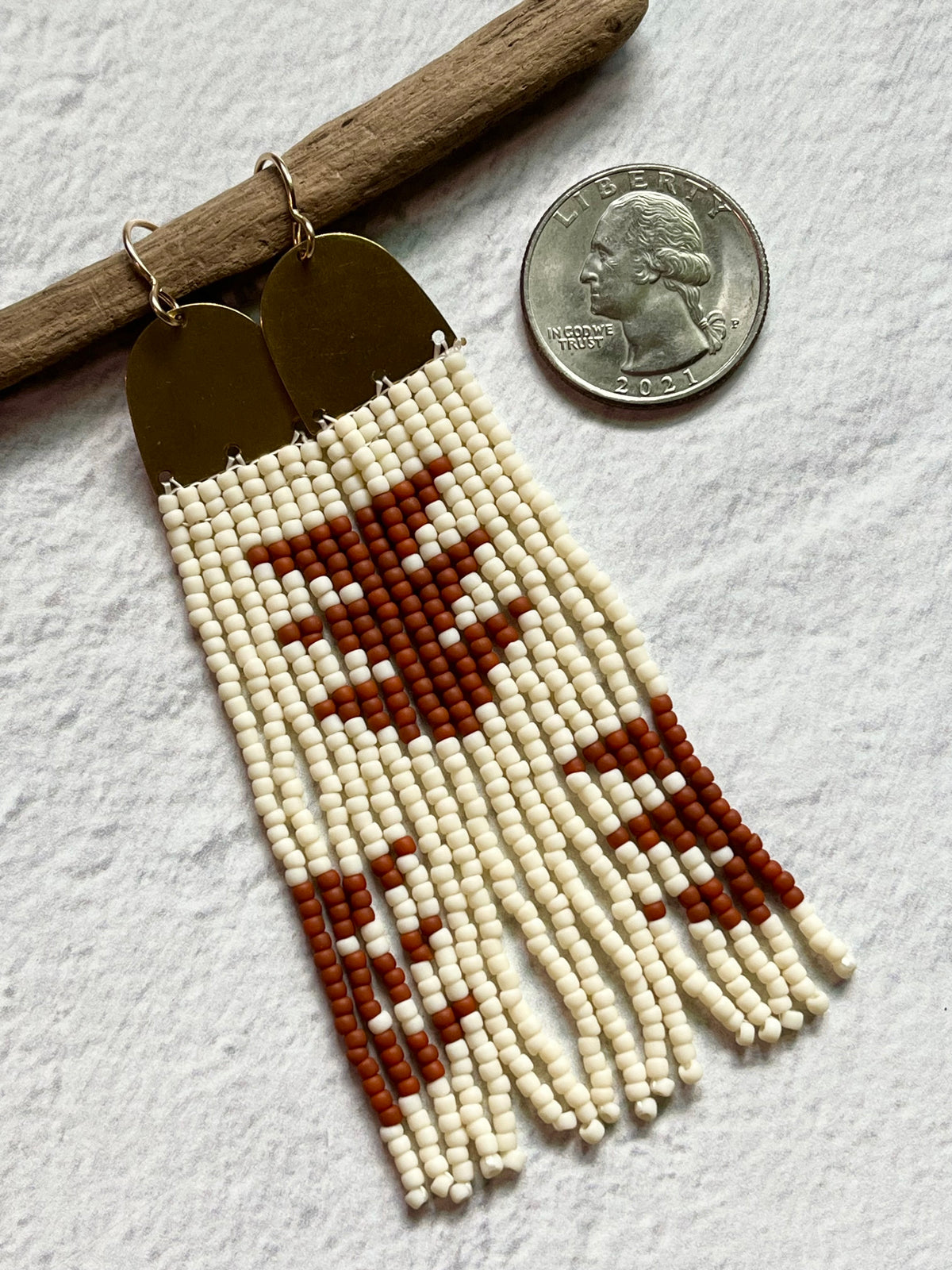 • KACY • beaded fringe dangle earrings