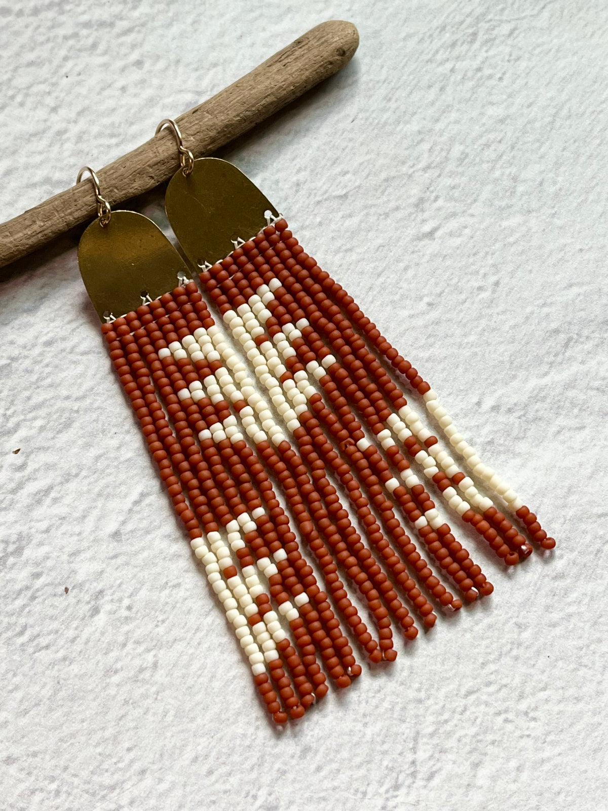 • KACY • beaded fringe dangle earrings