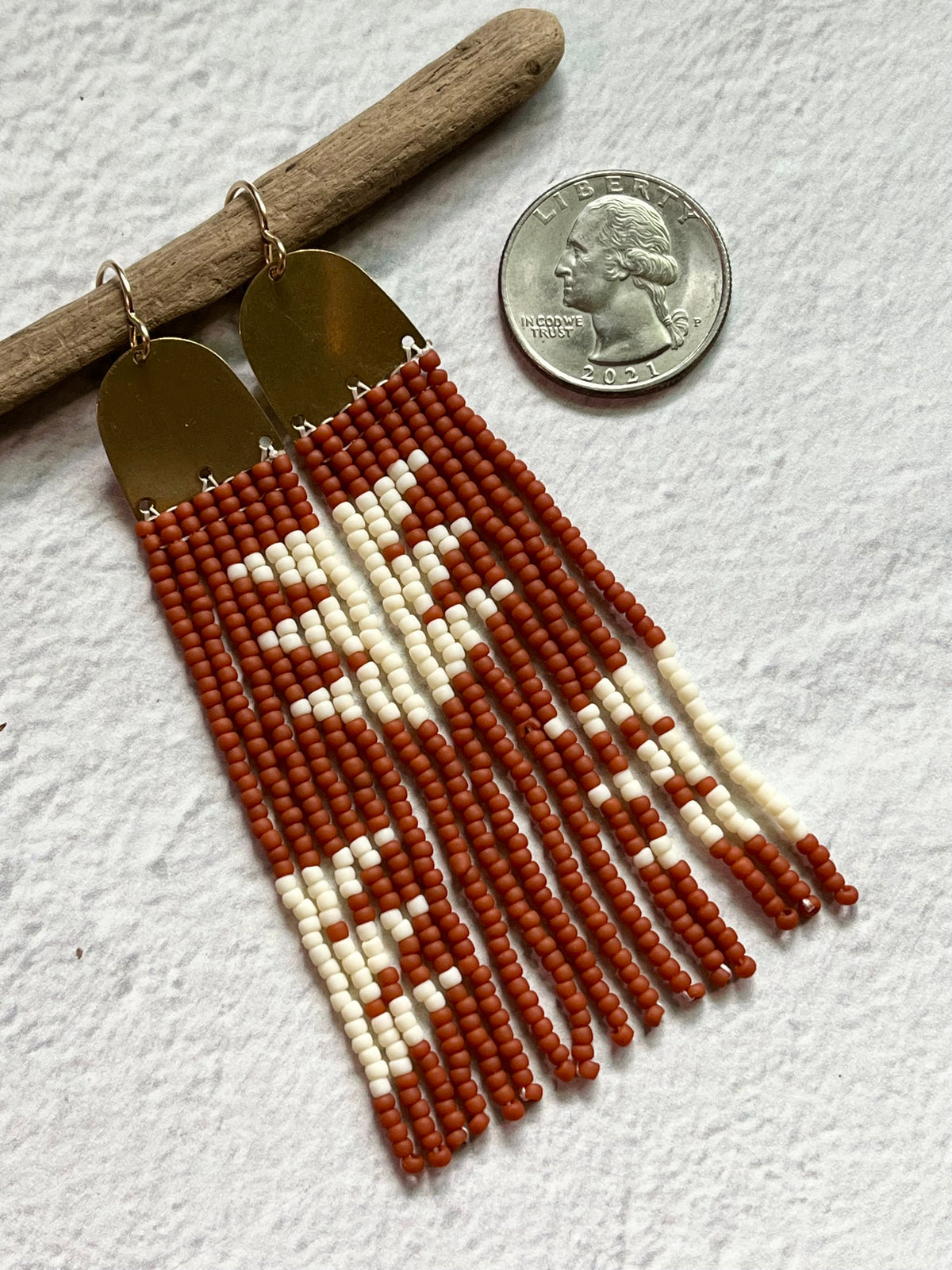 • KACY • beaded fringe dangle earrings