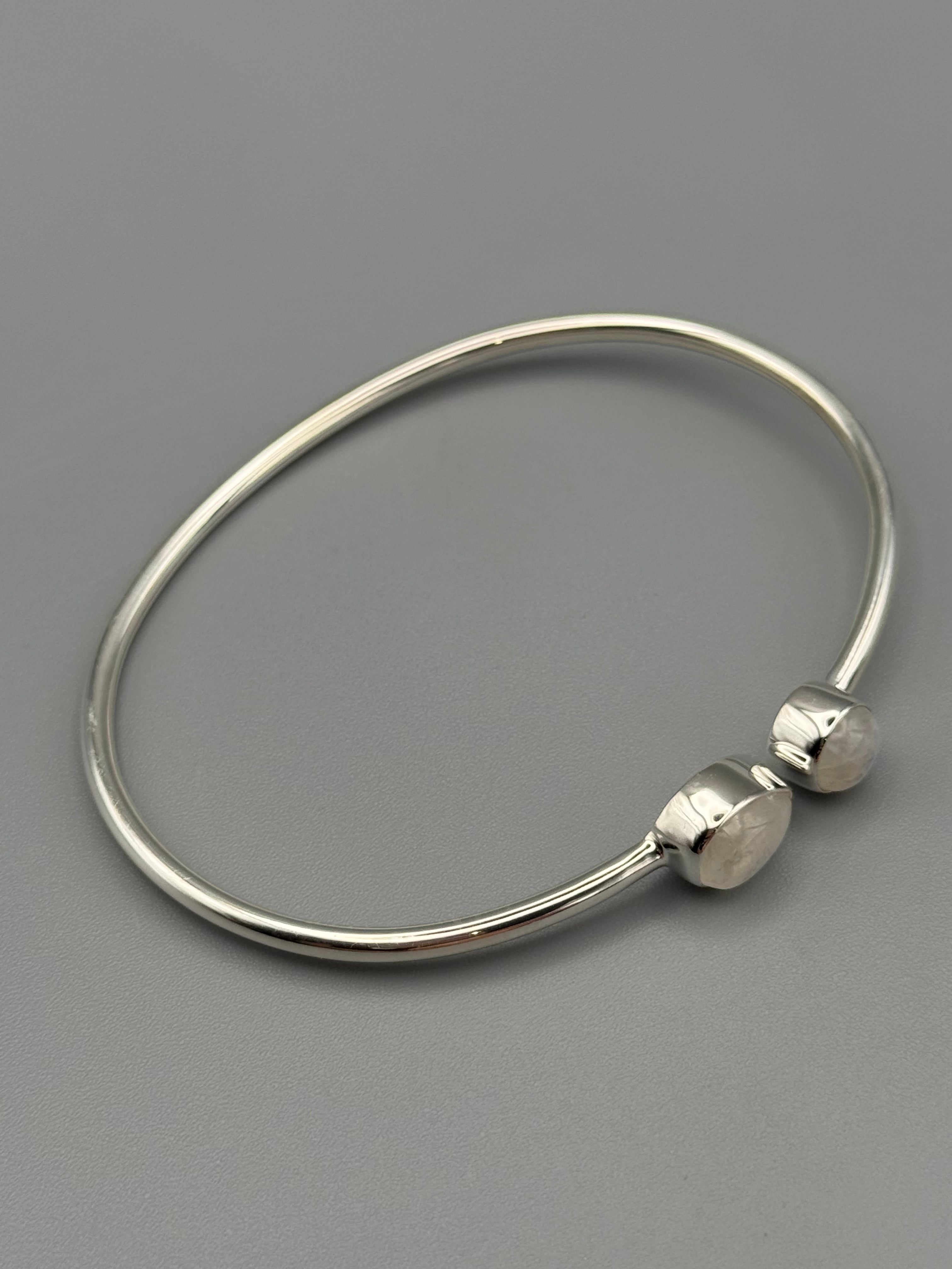 •RAIN OR SHINE• rainbow moonstone + silver twist-on cuff bracelet