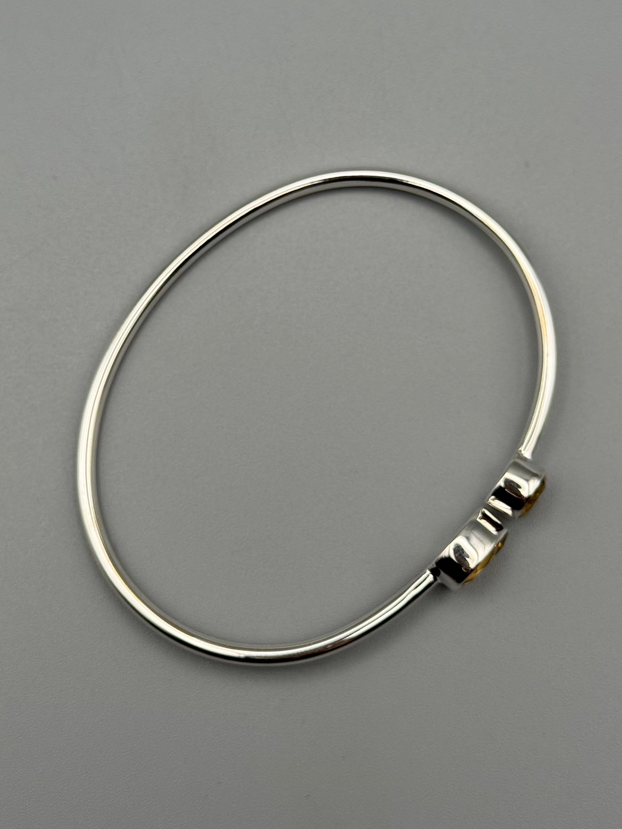 •RAIN OR SHINE• citrine + silver twist-on cuff bracelet