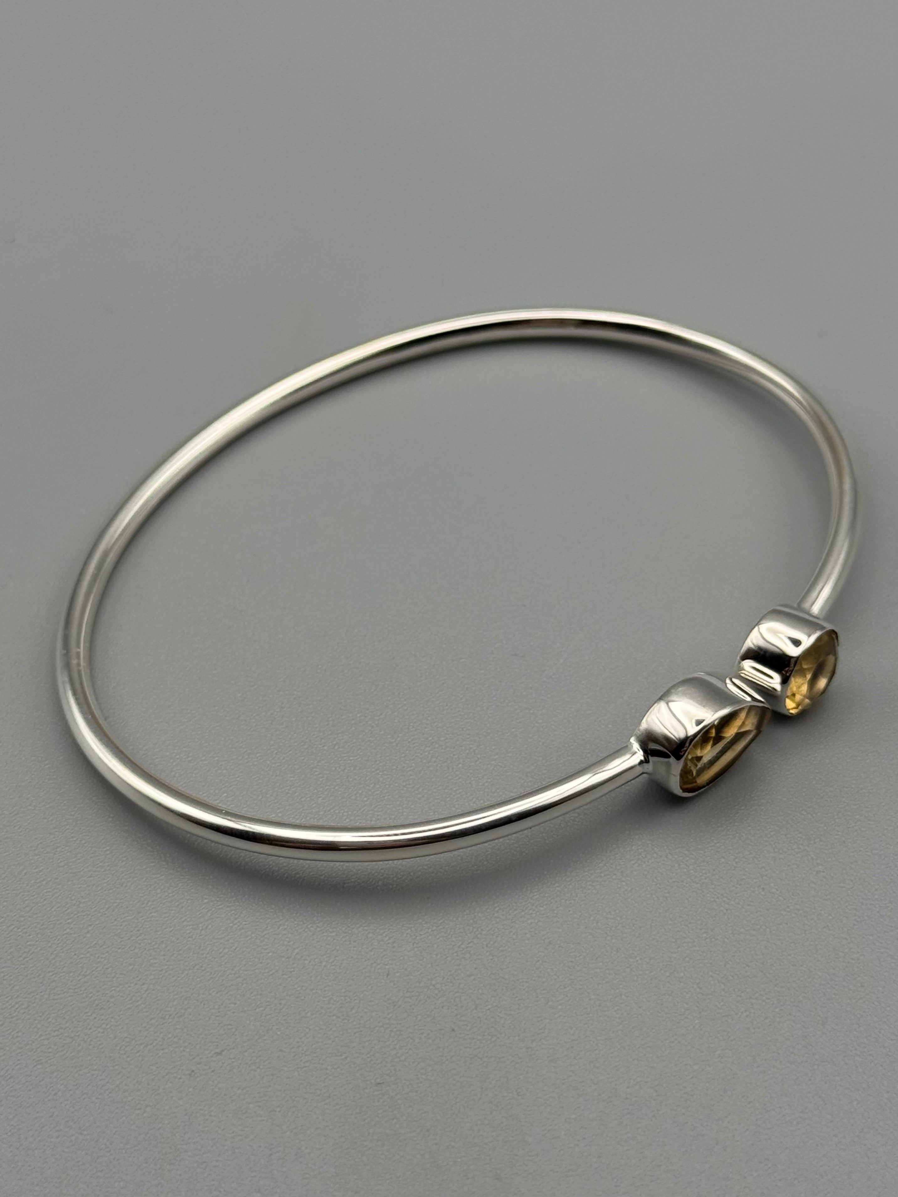 •RAIN OR SHINE• citrine + silver twist-on cuff bracelet