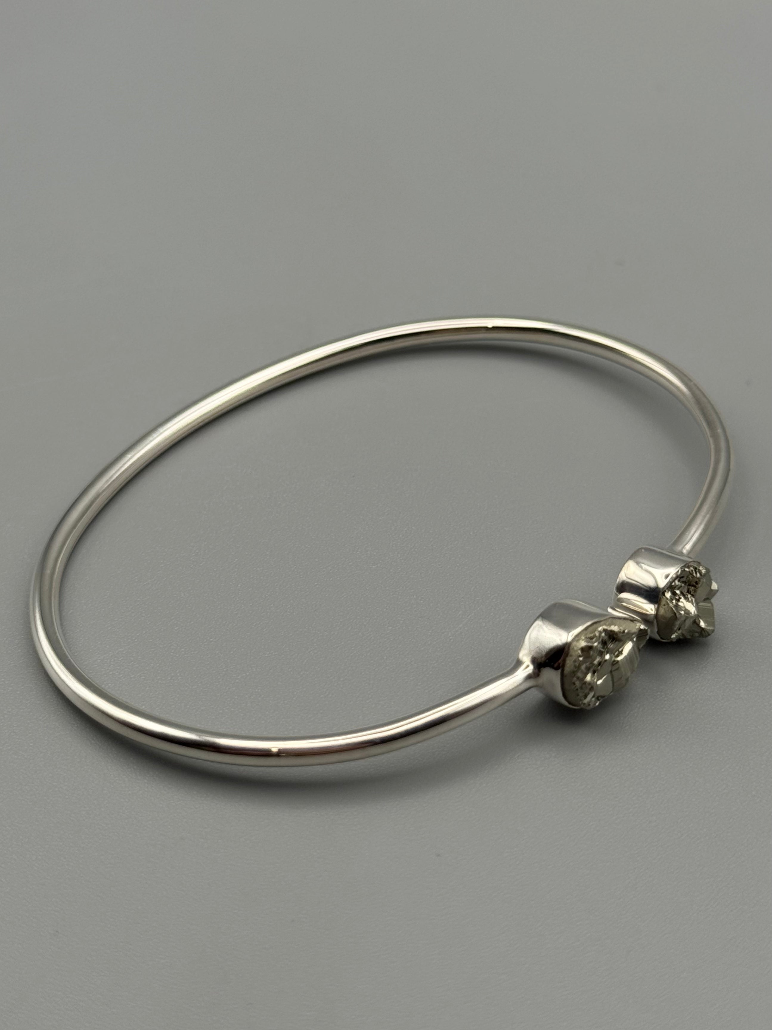 •RAIN OR SHINE• pyrite + silver twist-on cuff bracelet